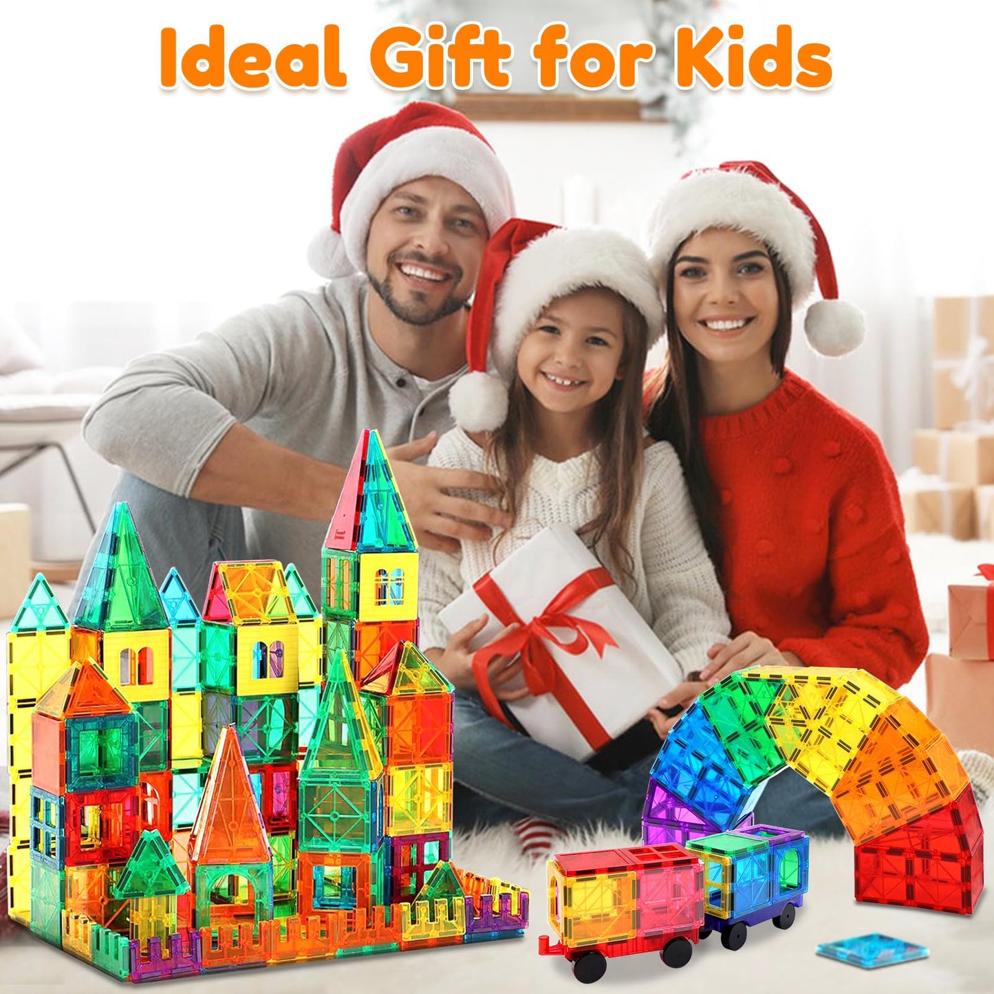 Landtaix 100pcs Magnetic Tiles Magnetic Building Blocks for Toddlers 3 4 5 6 7 Year Old Boys Girls Educational Magnet Blocks Christmas Birthday Gift Toys for Kids Ages 4-8 Sensory Toys 1-3