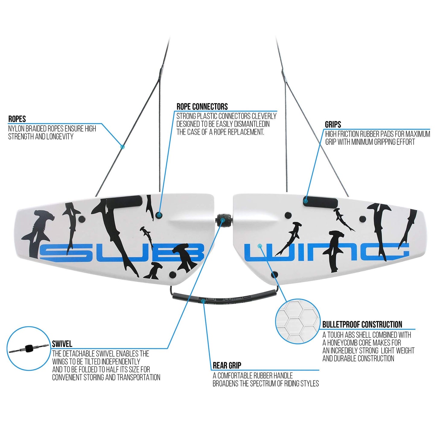 Subwing - Fly Under Water Ultimate Bundle - Towable Watersports Board for Boats - Includes, Tow Rope, Storage Bag, Mask and Camera Mount