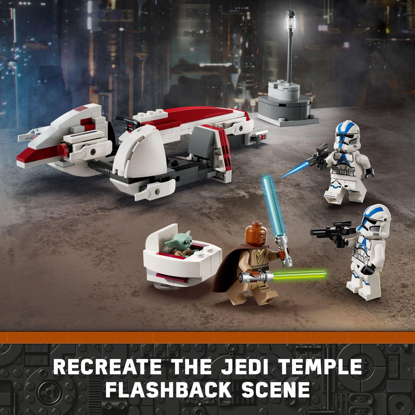LEGO Star Wars BARC Speeder Escape, Mandalorian Toy Building Set for Kids, Star Wars Gift for Boys, Girls and Fans Ages 8 and Up, Comes with Kelleran Beq and Grogu, 75378