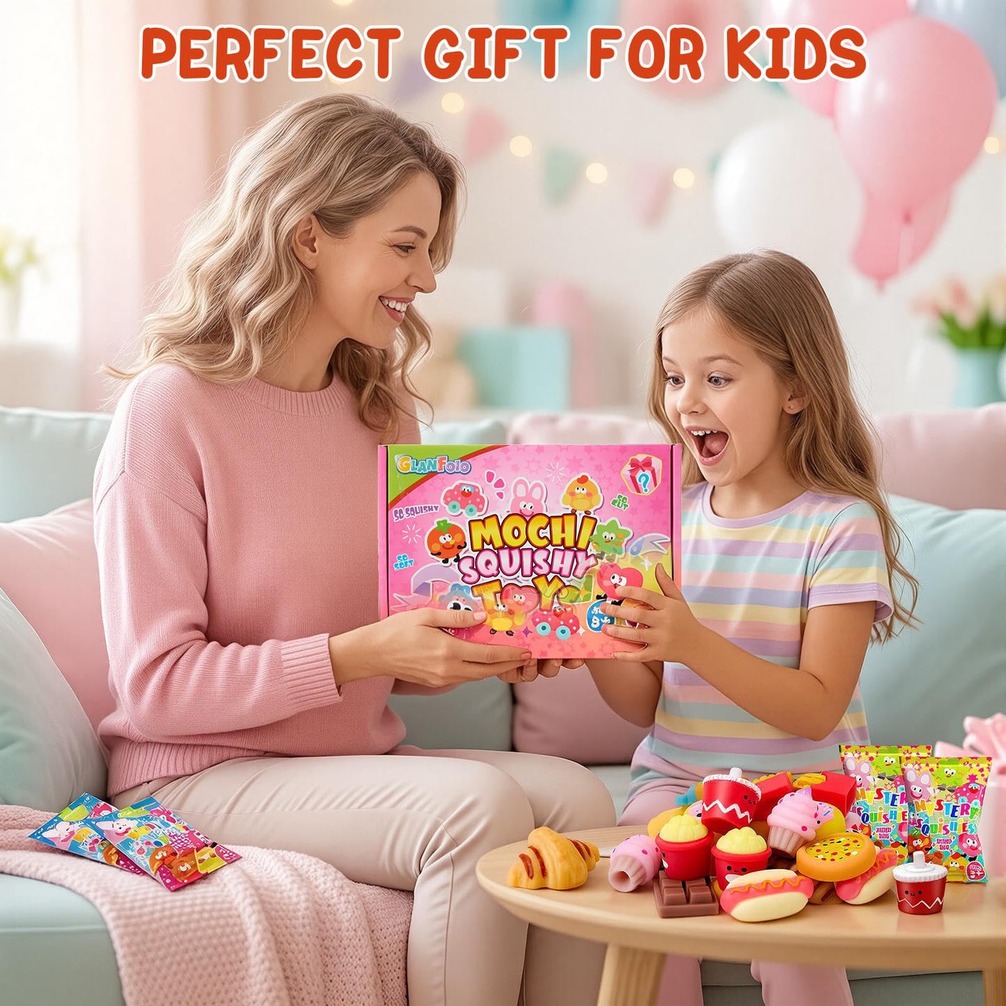 32Pcs Mochi Squishy Toys Bulk Kawaii Food Squishies Party Favors for Kids, Treasure Box Toys for Classroom Goodie Bag Easter Egg Fillers Birthday Gift Mini Stress Relief Sensory Fidget Squeeze Toys