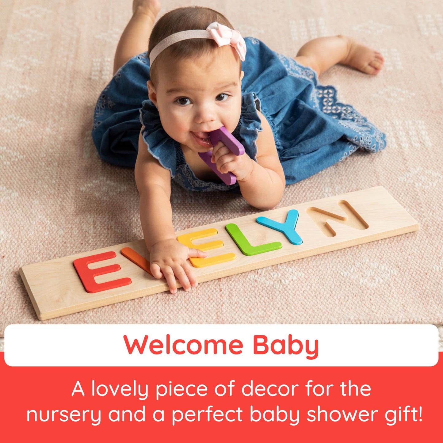 Fat Brain Toys Fat Brain Toys Wooden Personalized Name Puzzles for Toddlers 1-3+, Custom Puzzles, Flat Rate up to 9 Letters