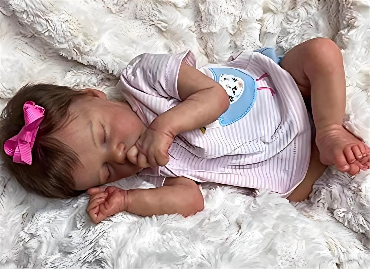 QXYIXZ 18 Inch Realistic Reborn Baby Doll - Sleeping Lifelike Newborn Girl Doll, Full Body Soft Silicone Vinyl, Handcrafted Weighted Reborn Baby with Gift Set & Accessories, Ideal for Kids Age 3+