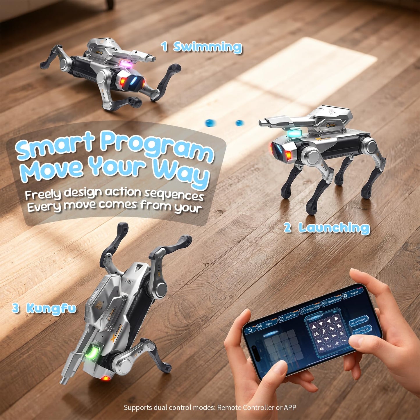 Smart Robot Dog,Interactive STEM Pet Toys with Blaster oice & Remote Control, App Programming,Lifelike Actions,Bionic Walking,Programmable Play Birthday Gifts for Boys Girls