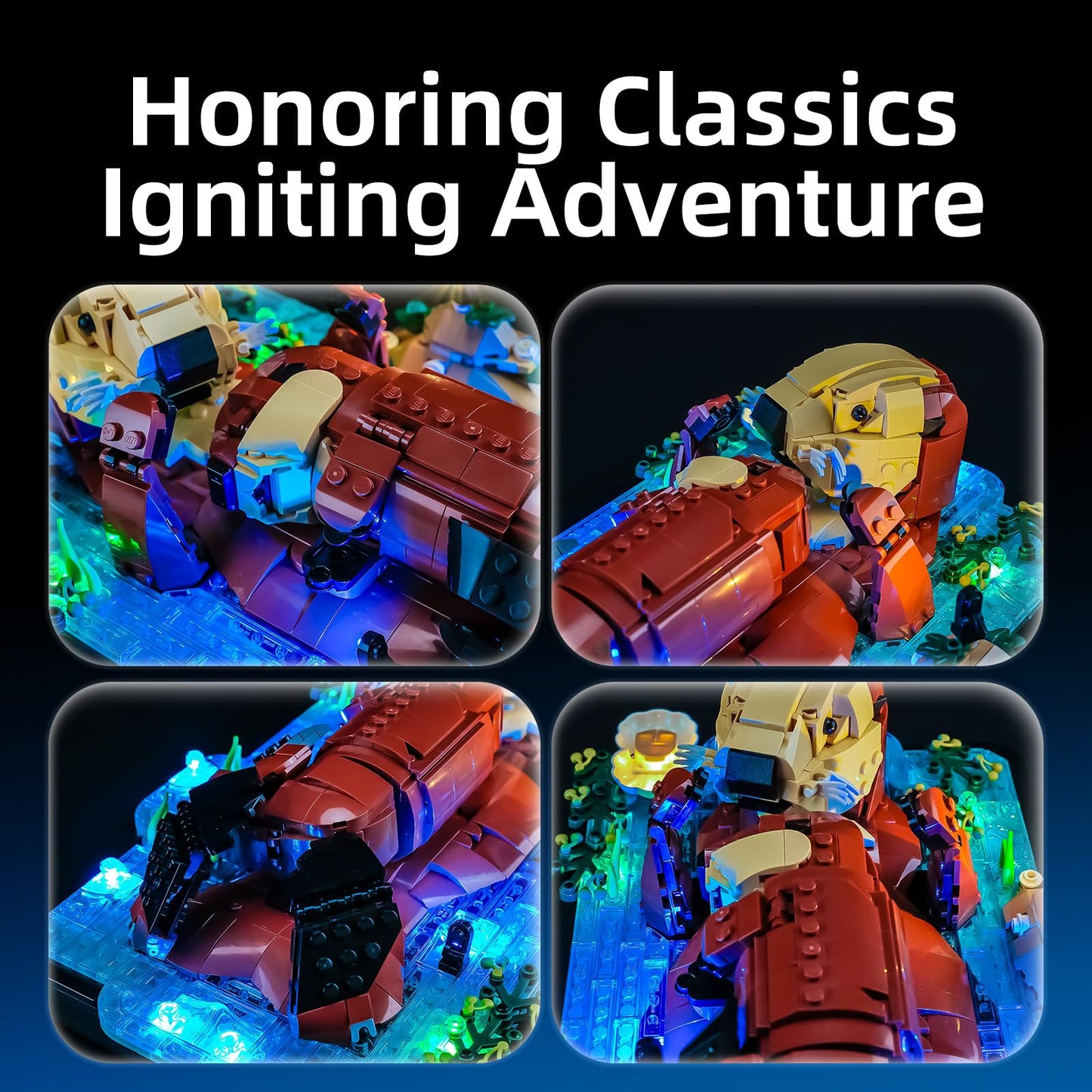 YEABRICKS LED Light for Lego-21366 Ideas Floating Sea Otters Building Blocks Model (Building Set NOT Included)