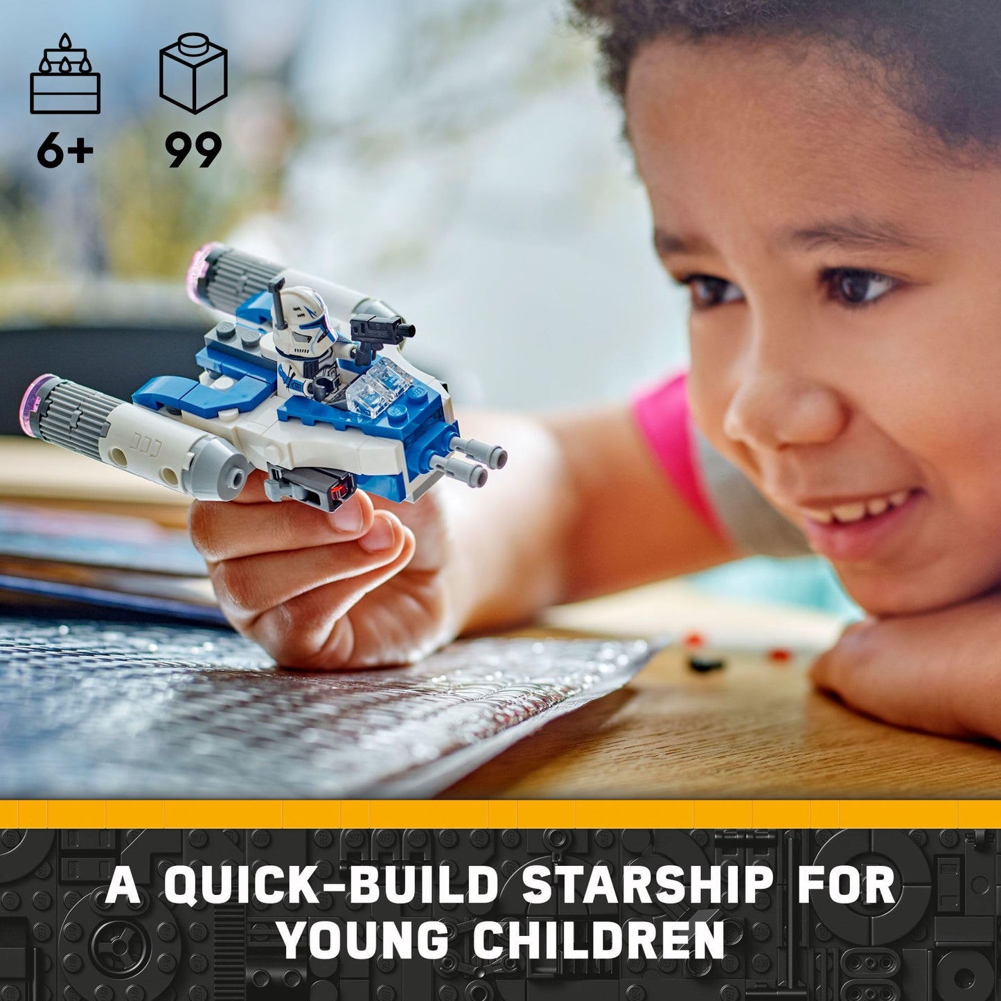 LEGO Star Wars: The Clone Wars Captain Rex Y-Wing Microfighter Building Set, Collectible Star Wars Y-Wing Toy for Kids with Captain Rex Minifigure, Gift for Boys & Girls Ages 6 and Up, 75391