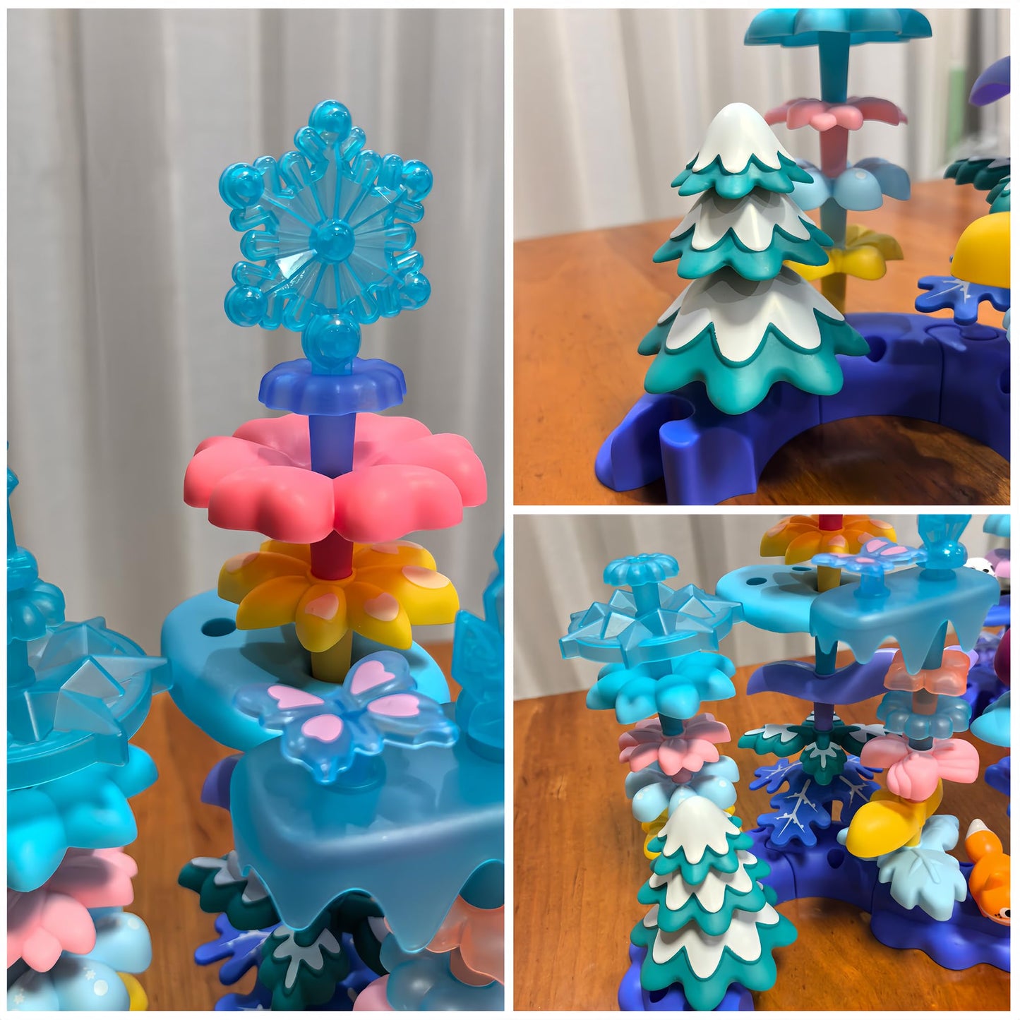 PSDVAYI Toys for 3 4 5 6 Years Old Toddlers, Snow Garden Stacking Toys,40 PCS DIY Building Blocks, STEM Educational Preschool Kindergarten Toy, Christmas Birthday Easter Gift with Storage Bag