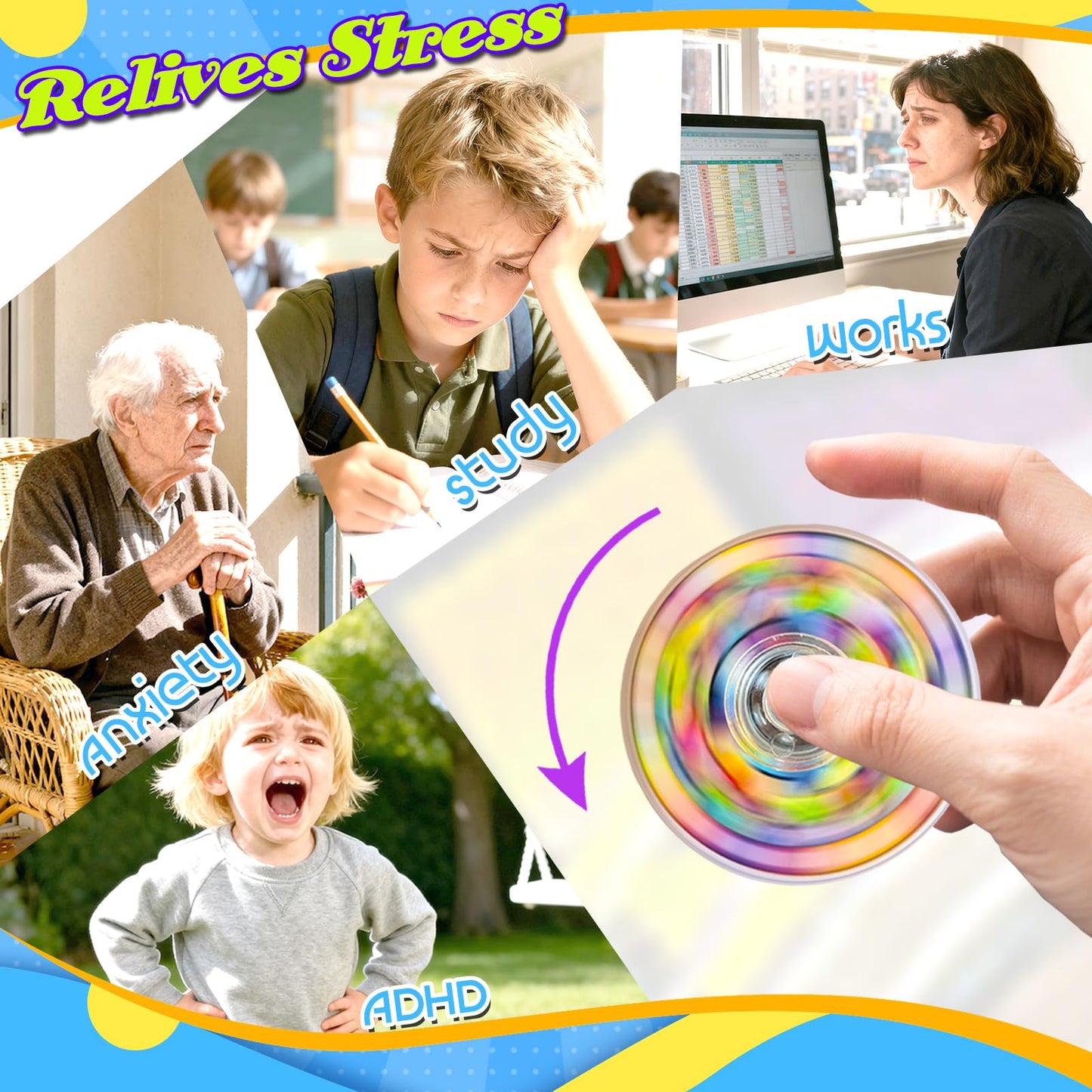 30 Pack Mini Fidget Spinner Toys Bulk,Party Favors Supplies Goodie Bag Stuffers Gifts for Kids Boys Girls Adults Anxiety ADHD Stress Relief,Carnival Treasure Box Sensory Toys Classroom Prizes
