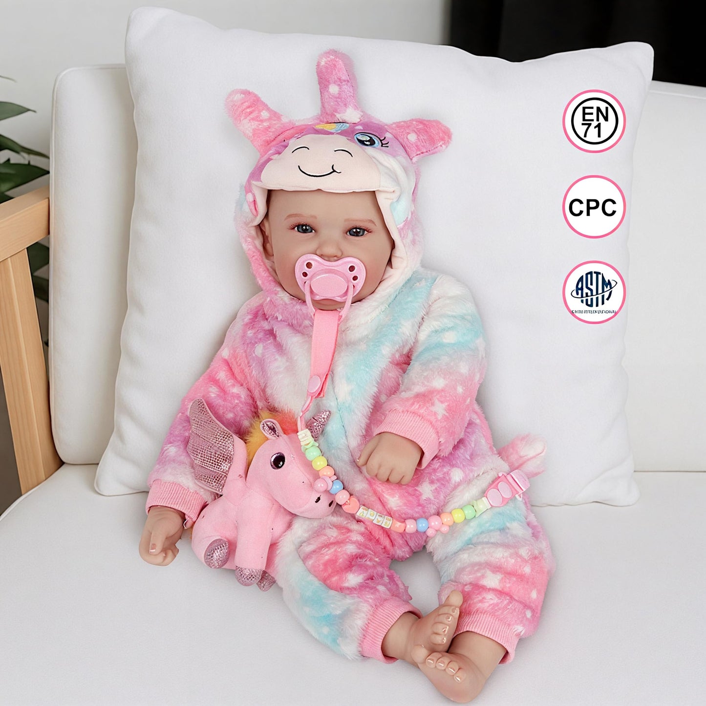 KidCuddz Realistic Reborn Baby Dolls - 18 Inch Soft Cloth Body Real Life Doll, Lifelike Newborn Baby Doll for Girls 3+ Years with Accessories