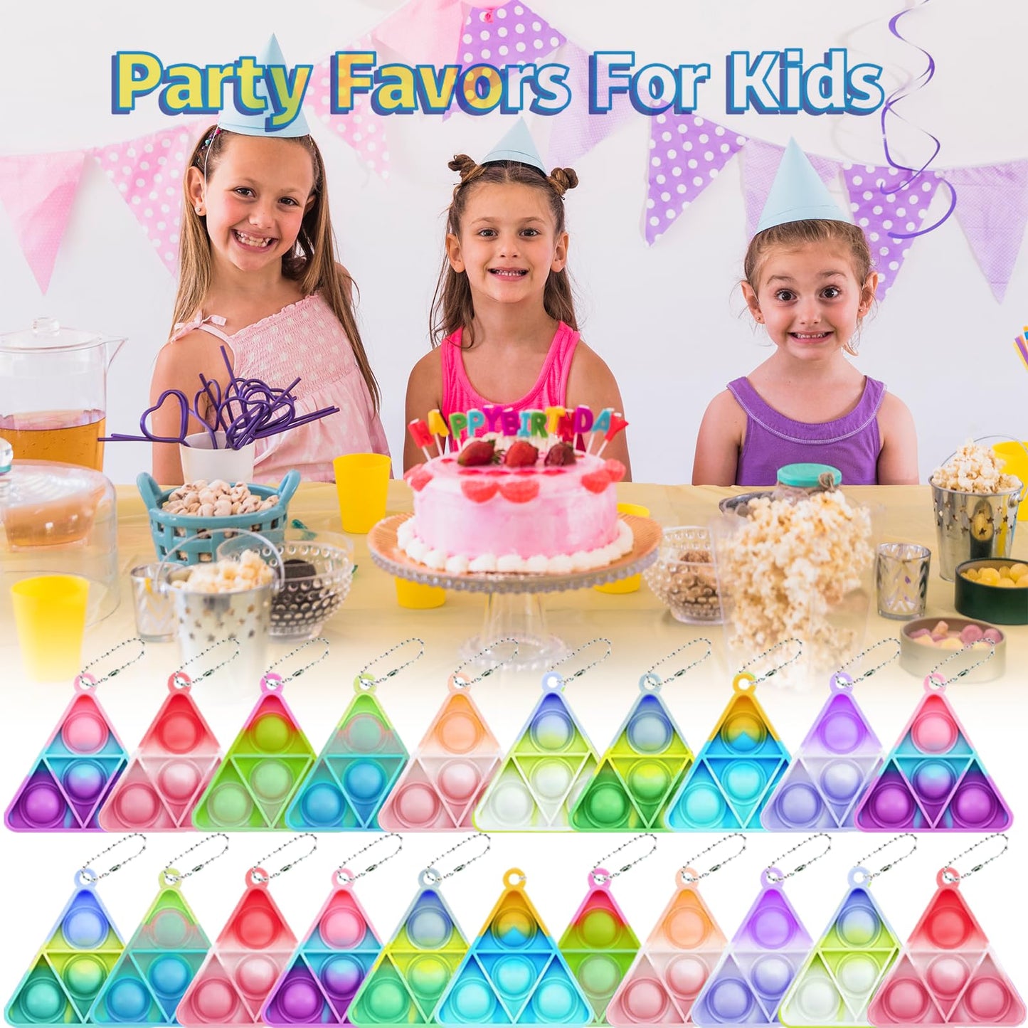 72 Pcs Kids Party Favors Pop Fidget Keychain lt Mini Fidget Toys Bulk for Kids Goodie Bag Stuffers Classroom Prizes It Bubbles Poppers Students Bulk Toys