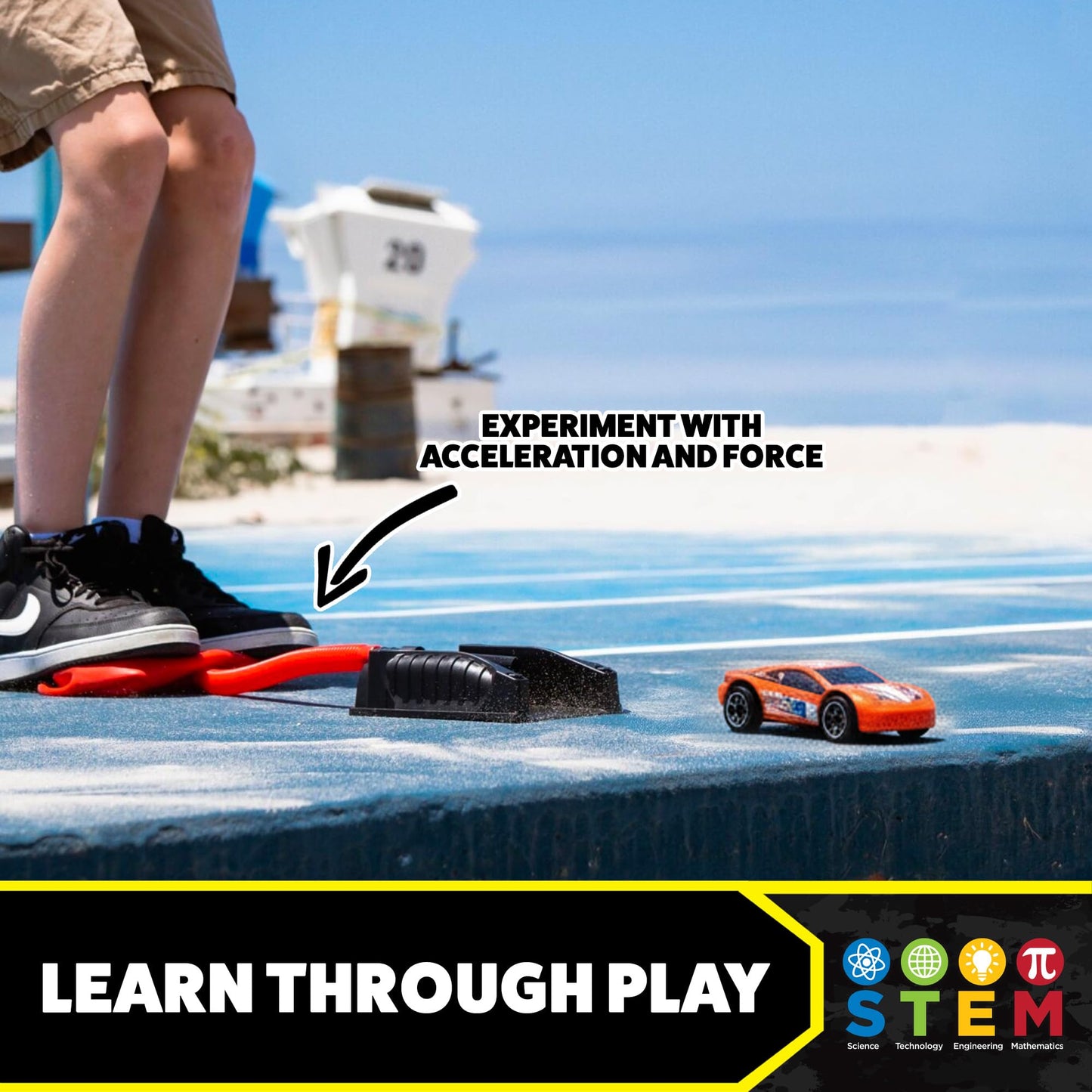 Stomp Racers Air Powered Race Cars by Stomp Rocket, 2 Car Racer Pack - Dueling Stomp Racers Toy Car Launcher - Fun Backyard Outdoor & Indoor Multi-Player Kids Toys Gifts for Boys, Girls & Toddlers