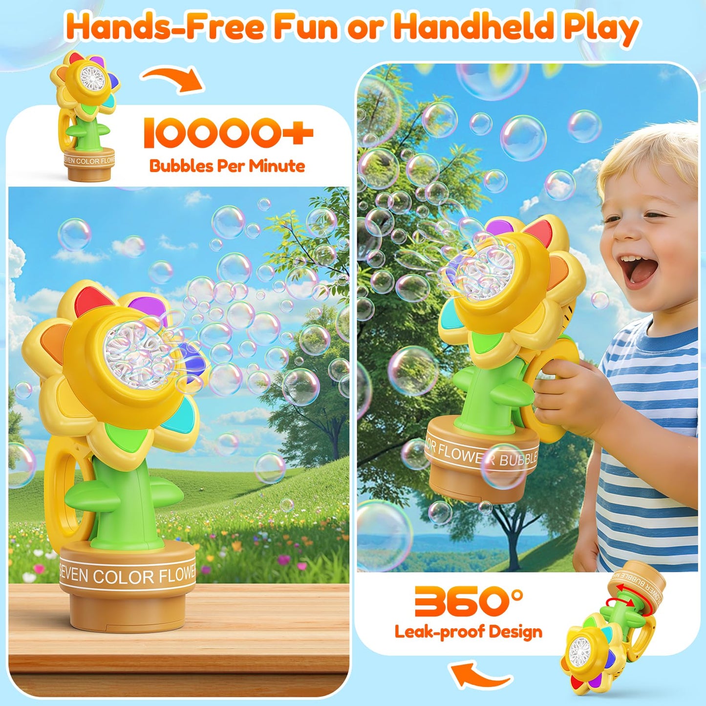 Yunaking Bubble Machine Wands Kids Toys: Remote Control Bubble Gun Rechargeable Bubbles LED Light Outdoor Toys for 3 4 5 6 7 8 Girl Boy Toddler Party Wedding, Gift for Birthday Easter Valentines Xmas
