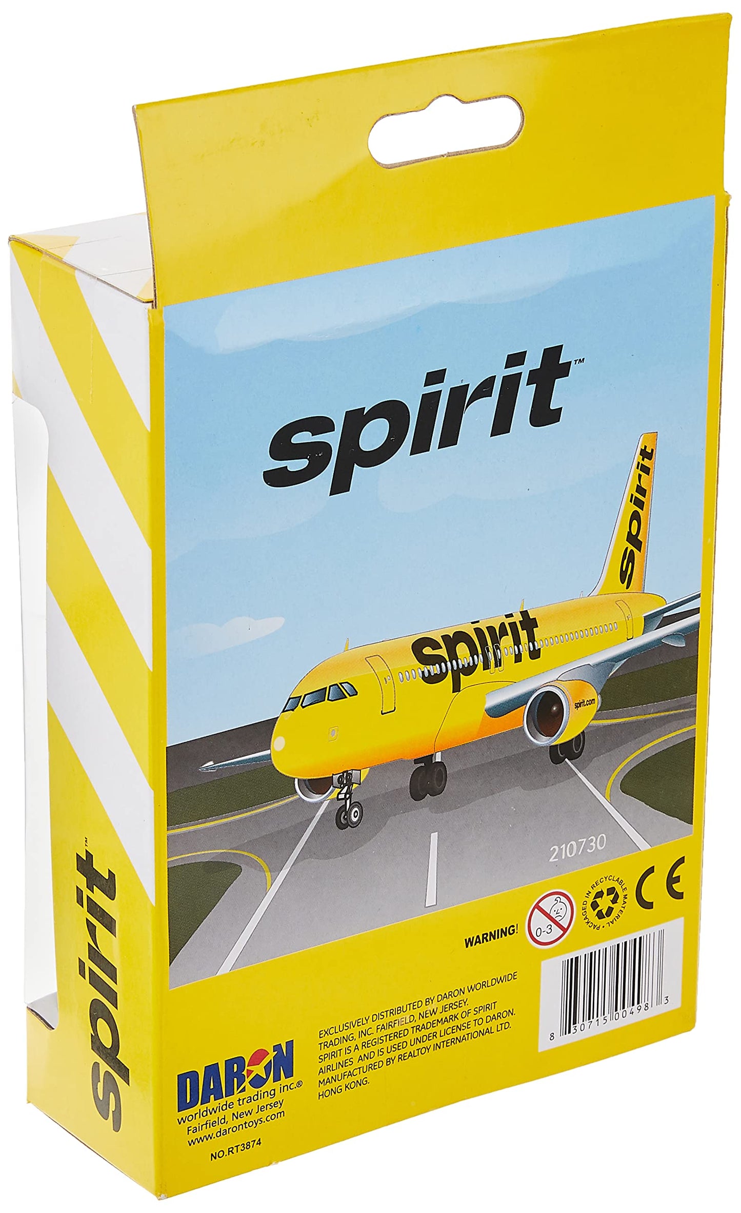 Daron Toy Airplane – Spirit Airlines – Die-Cast Metal Model Airplane Toy with Plastic Parts for Kids Ages 3+