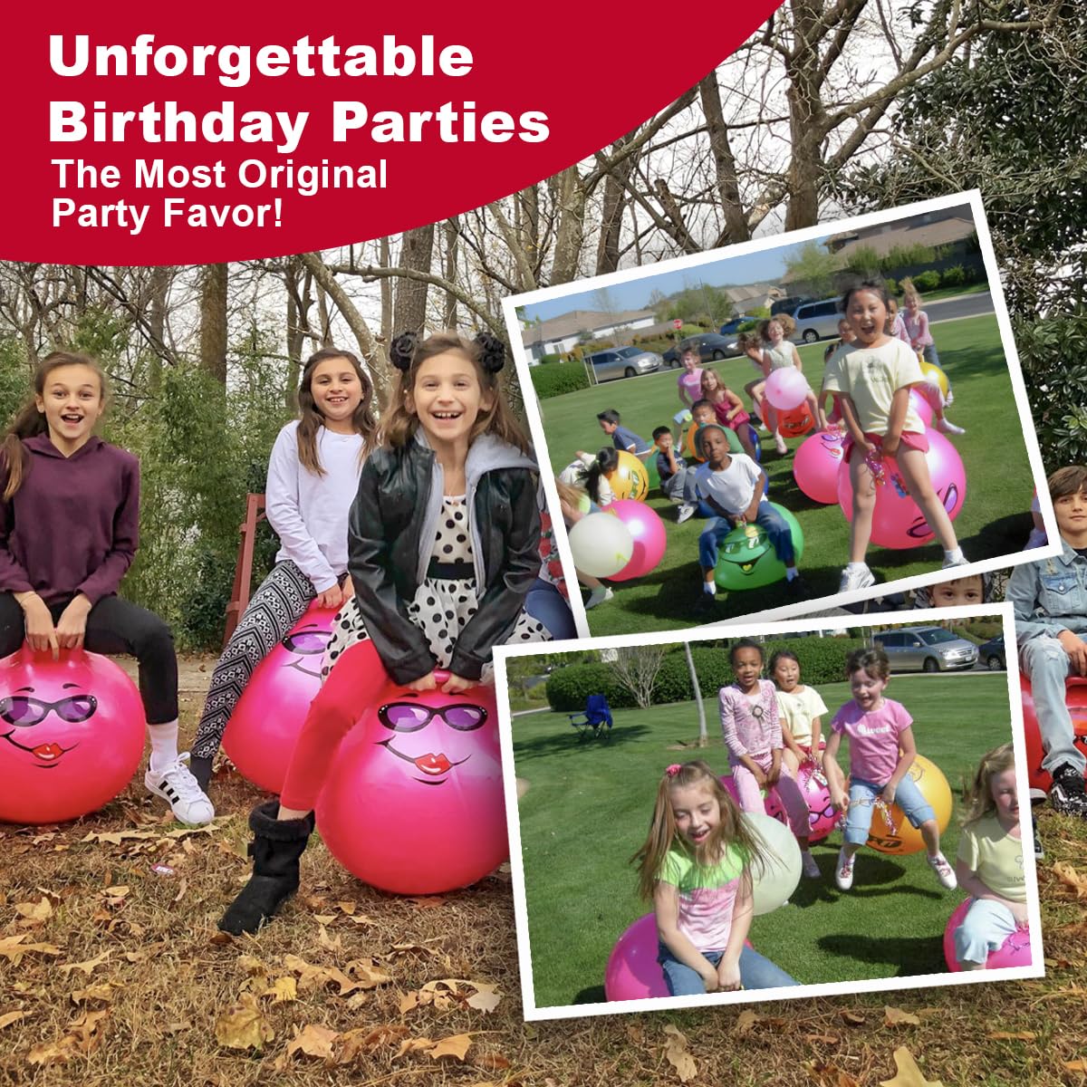 WALIKI Hopper Ball for Kids 3-6 | Hippity Hop | Jumping Hopping Ball | Relay Races | Pink 18”