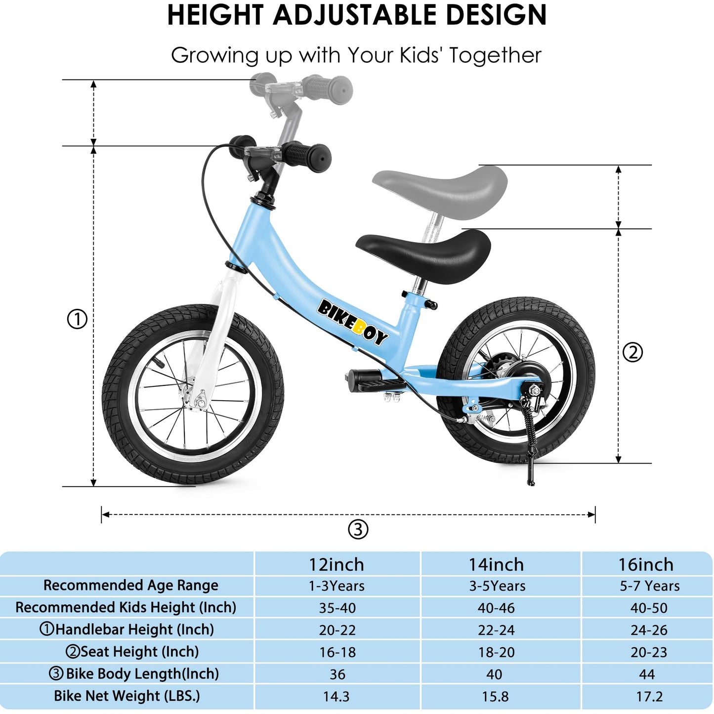 Balance Bike 3 in 1,The Dual Use of a Kids Balance Bike and Toddler Bike, for 1 2 3 4 5 6 7 8 Years Old -12 14 16 Inches with Training Theory, Brake, Pedal