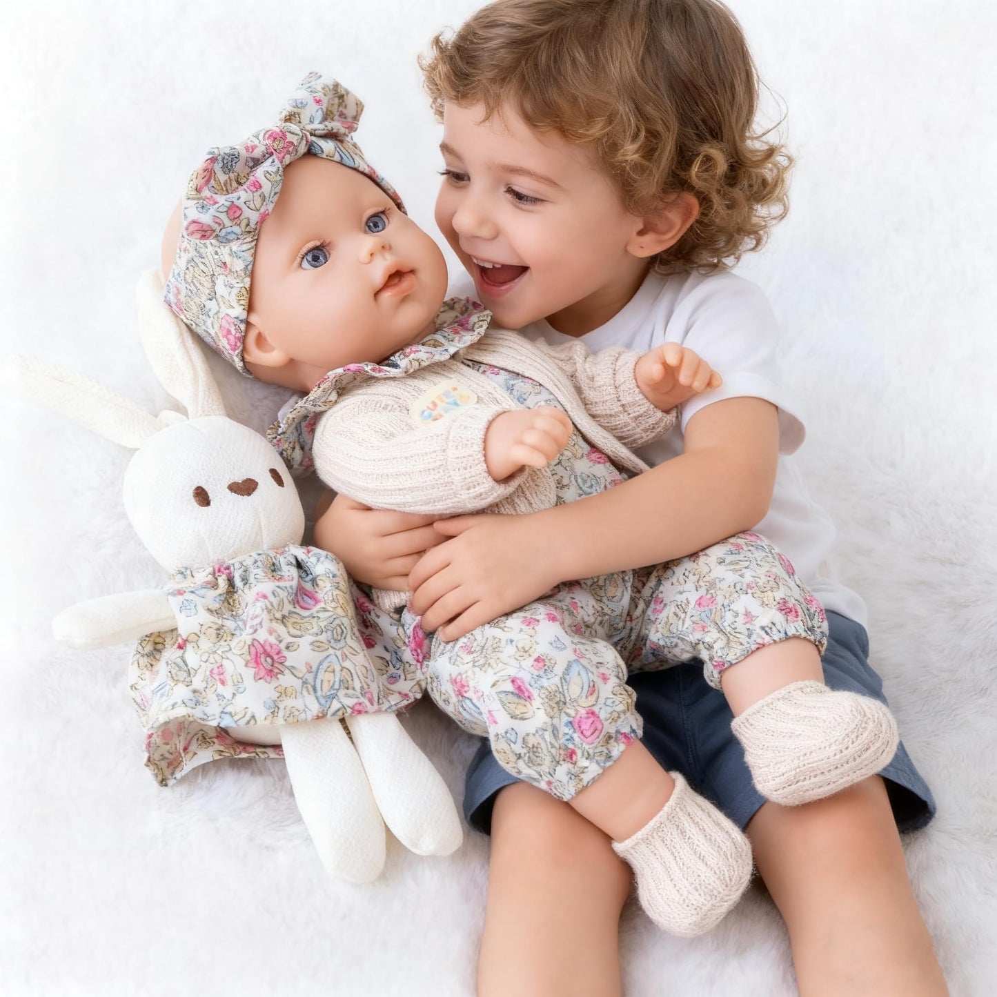 Camonity Reborn Baby Dolls, 12inch Realistic Cute Dolls with Clothes and Accessories Washable Removable Birthday Gift Toy for Age 2+ (Light Brown)