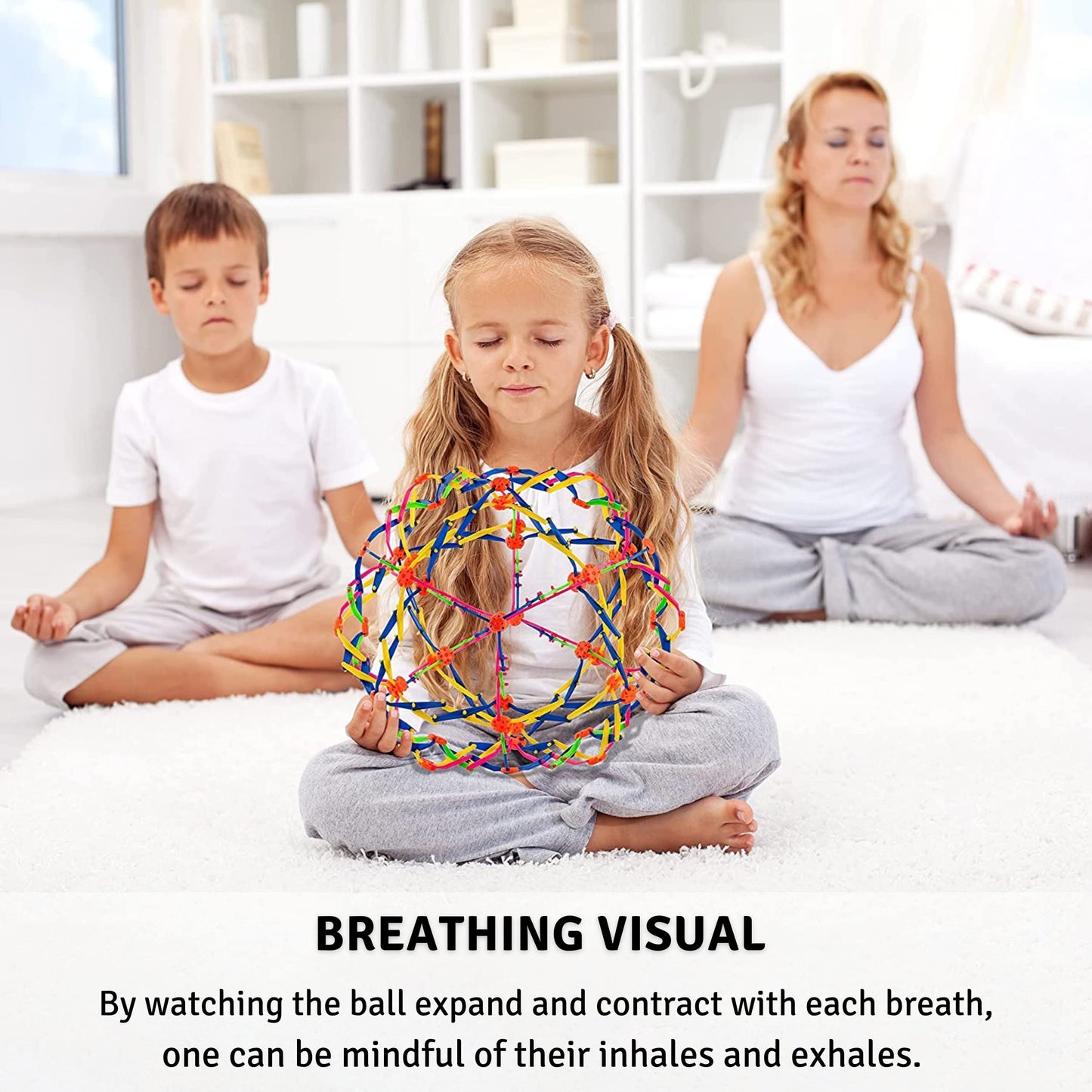 4E's Novelty Expandable Breathing Ball Sphere - Breathing Visual, Fidget Toys Expands from 6 to 12" Expanding Sphere for Kids & Adult