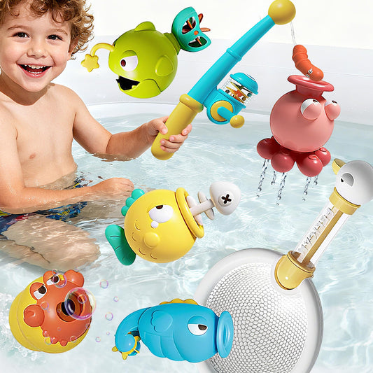 Magnetic Fishing Bath Toys for Toddlers 1-3, 8Pcs Bathtub Water Toys Set with Fishing Pole, Pool Toys for 3 4 5 6 Year Old Boy Girl, Baby Fishing Game Christmas Birthday Gifts for 2-4 Years Old boy