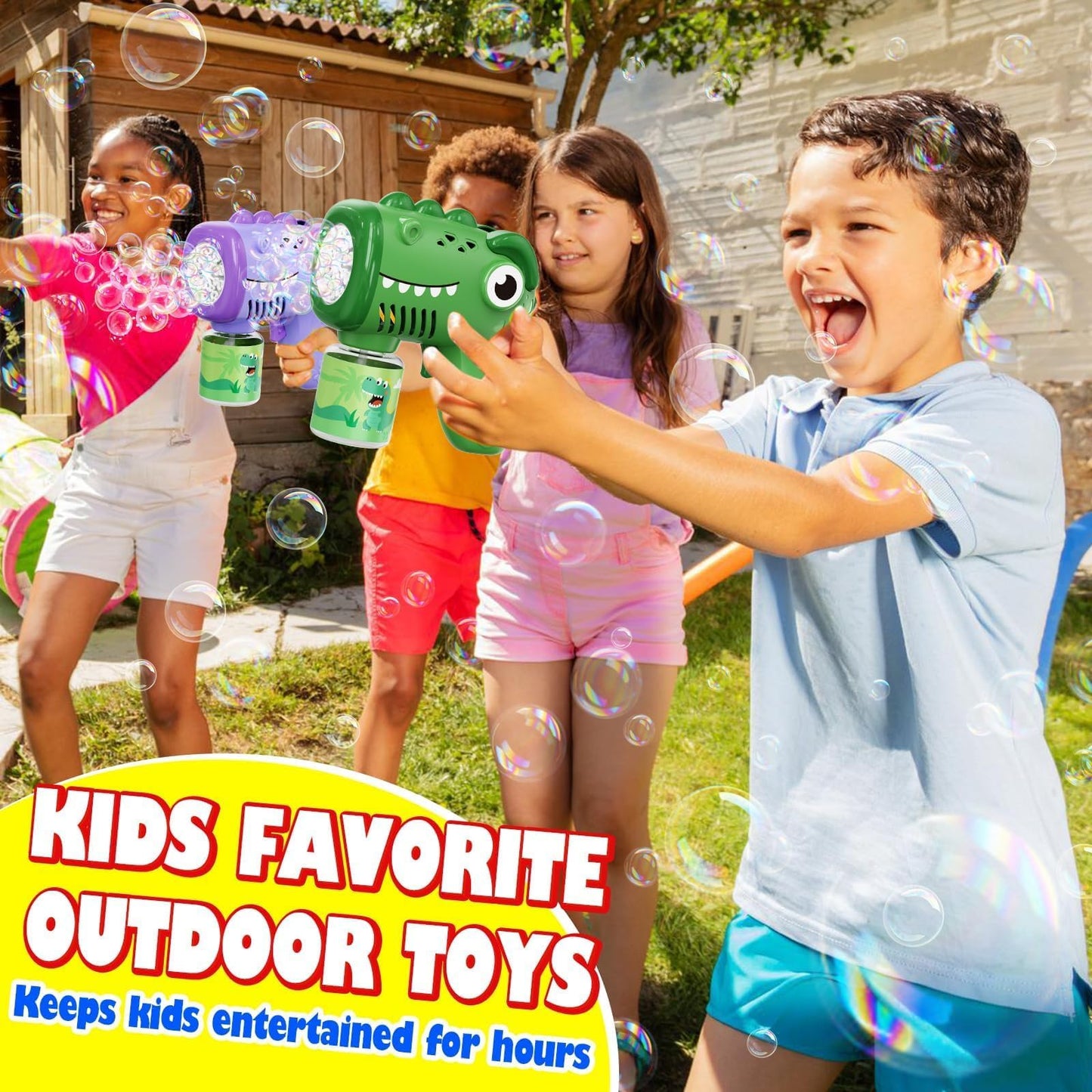 Toys for Ages 3-8 Boys Girls: Yunaking 2 Pack Bubble Machine Gun for Kids Rechargeable with Bubble Solutions, Kids Toys Gifts for 3 4 5 6 7 8 Years Old Boy Girl Birthday Toy for Kid Toddlers Ages 4-6