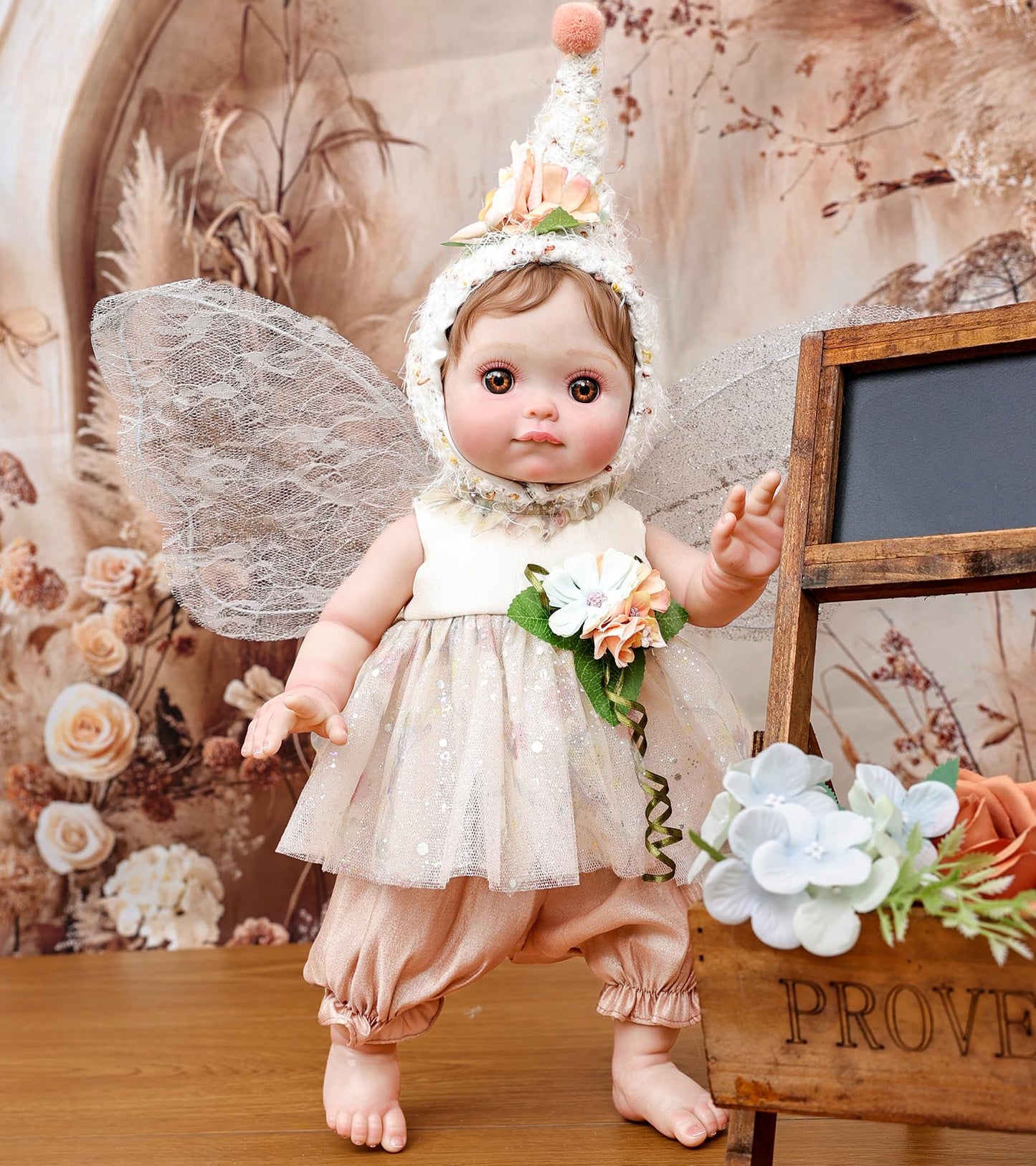 Cloveray Baby Doll, 18 Inch Reborn Baby Dolls – Realistic Lifelike Blush Fairy Newborn Girl Doll, Real Life Baby Dolls with Accessories, Gift for 3+ Year Old Girls, Pretend Play & Collection