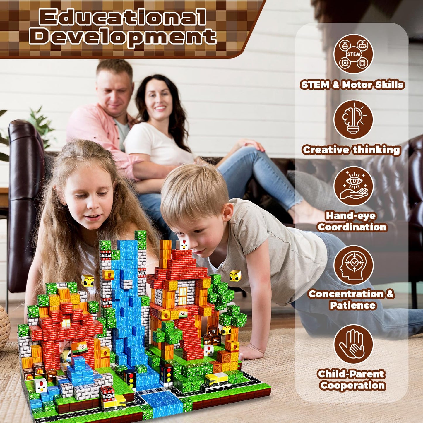 Magneverse 150 PCS Magnetic Blocks - Building Block for Kids Ages 4-8, Magnet Blocks Cubes for Boys Girls, STEM Educational Stacking Magnet Toy for 3 4 5 6 7 8 9 10 11 12 Birthday Gifts