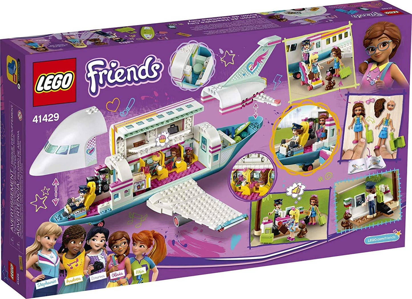 LEGO Friends Heartlake City Airplane 41429, Includes Friends Stephanie and Olivia, and Lots of Fun Airplane Accessories to Spark Fun and Creative Playtimes (574 Pieces)