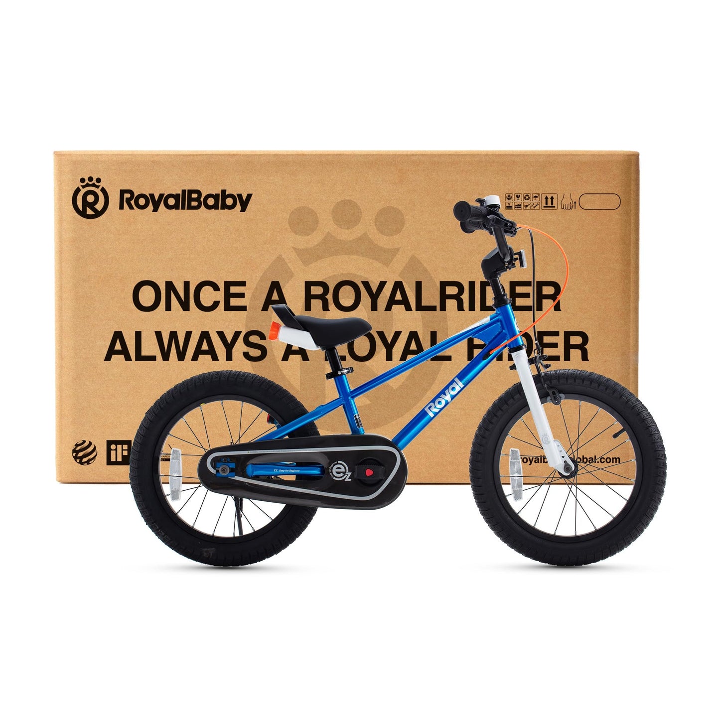 RoyalBaby EZ Toddlers Kids Bike, 12 Inch Wheel Bicycle with Quick Release Crank for Beginners Boys Girls Ages 3-4 Years Easy Learn Biking, Royal Blue