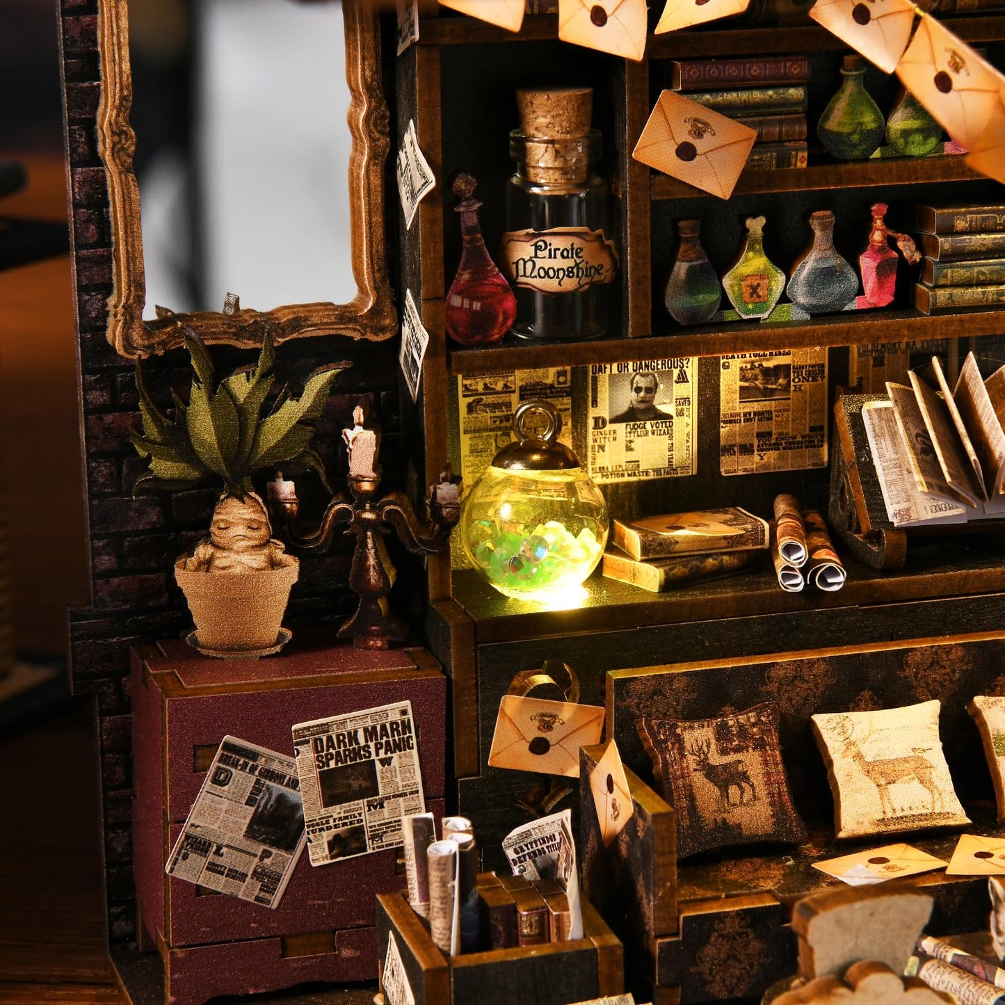 TOYQI DIY Book Nook Kit, Miniature House Dollhouse Kit for Adult and Teens, Book Nook Kits for Adults, Booknook Bookend Alley Model Build with Dust Cover, Gifts for Family Friends