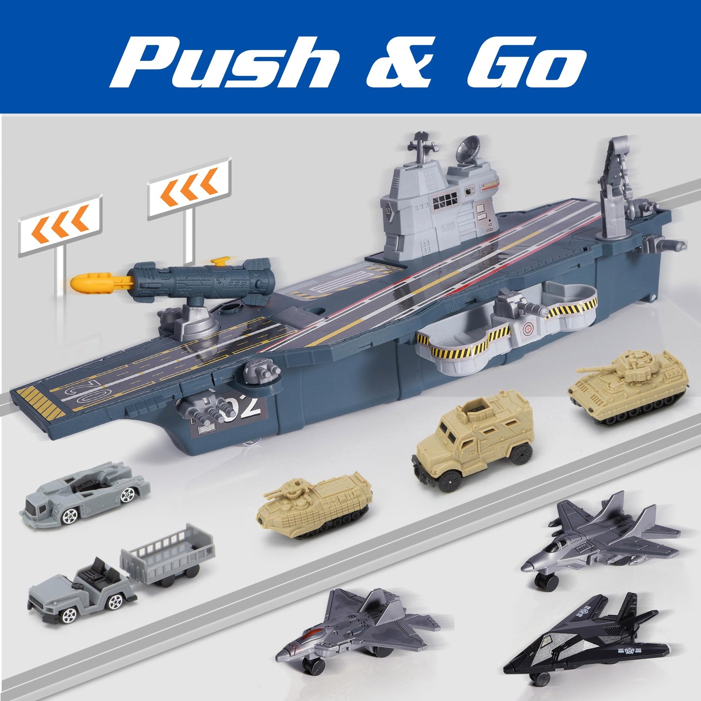 Military Aircraft Carrier Toys, Army Toys with 10 Vehicles, Fighter Jet Helicopter Tanks and Army Men Action Figures Toy for Kids Boys Girls