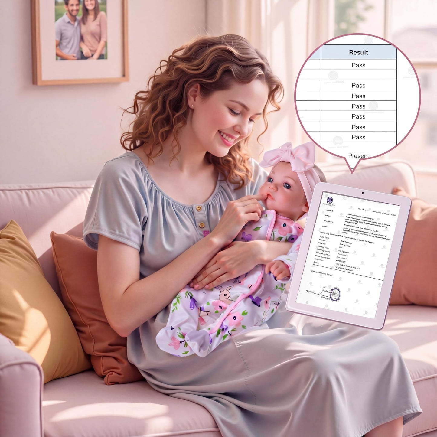 BABESIDE 18-Inch Reborn Baby Doll Girl – Realistic Lifelike Bebe Reborn de Silicona with Bunny Outfit, Magnetic Pacifier, Bottle, Diaper & Birth Certificate, Real Life Baby Dolls Gift for Kids Ages 3+