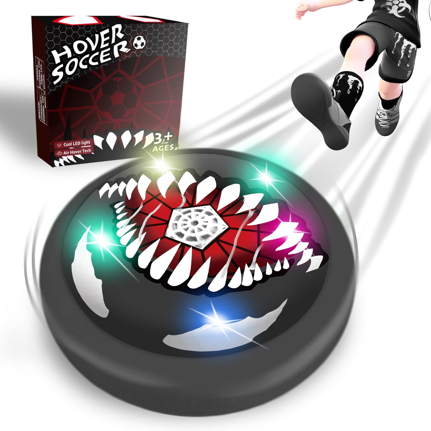 Omiowl Boy Toys Hover Soccer Ball Indoor 3 4 5 6 7 8 9 10 Year Old Boy Birthday Gifts for 3 4 5 6 7 8 Year Old Boy Toys for 5 6 7 8 Year Old Soccer Toy with LED Lights