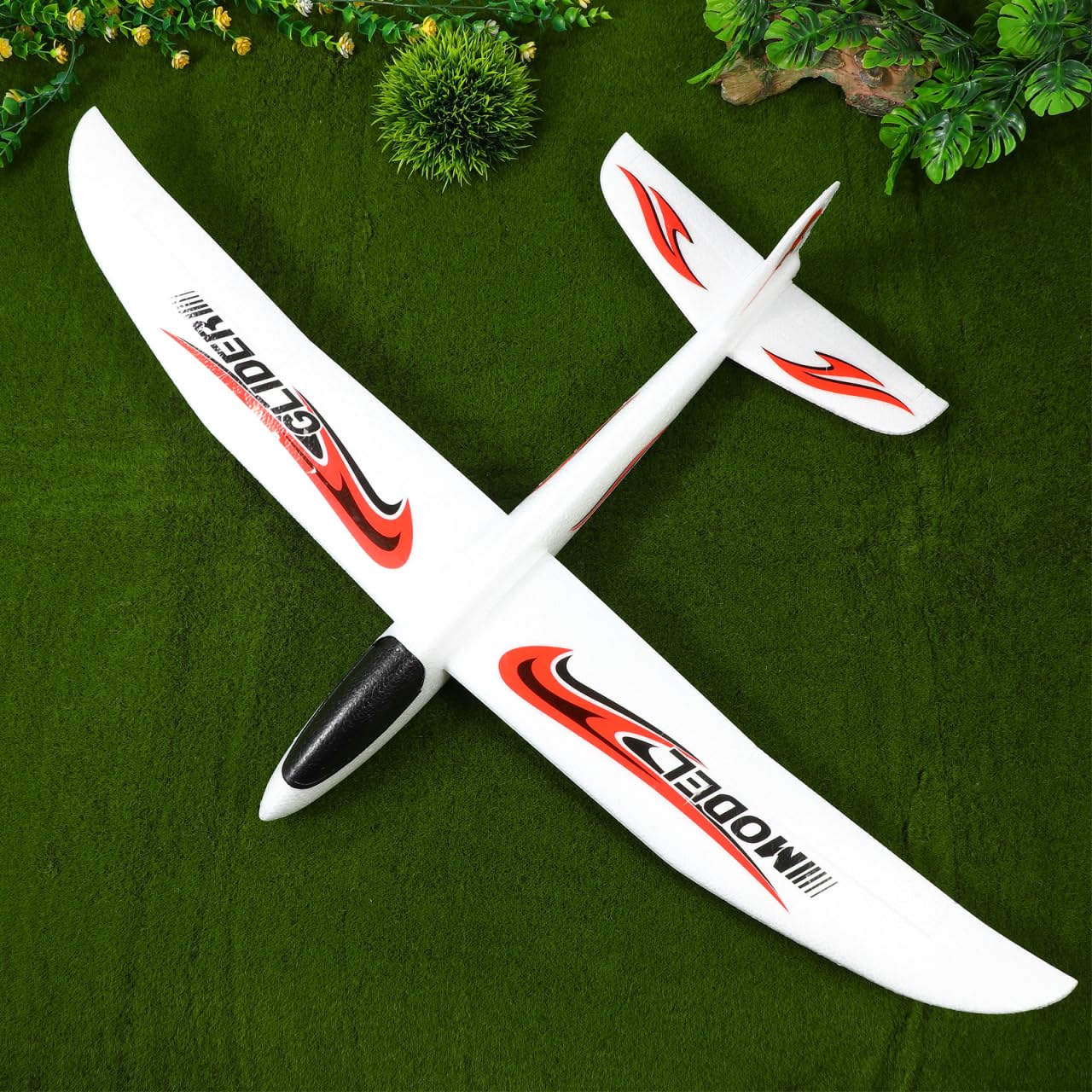 Toyvian Foam Airplanes: 39 Inch Large Foam Airplanes for Kids, Throwing Glider Plane, 2 Flight Mode Glider Toy for Kids Boys Girls Birthday Party Favors Outdoor Games