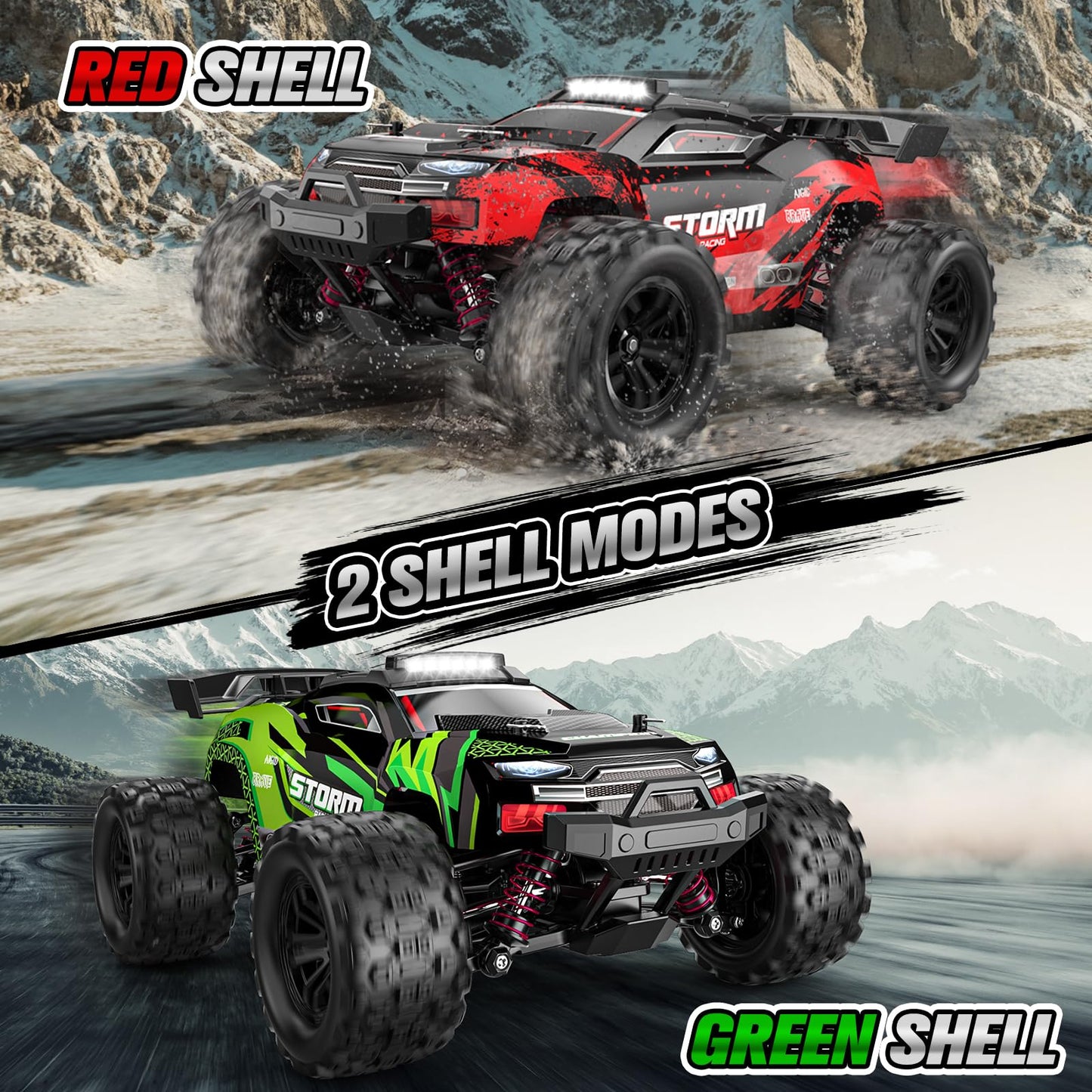 Lvcdzr 1:18 RC Cars, 2.4GHz 4WD High Speed 40 KM/H Remote Control car with Drift Wheel, All Terrain Off Road Monster Truck RC Drift Car with Gyro for Adults Boys 8-12