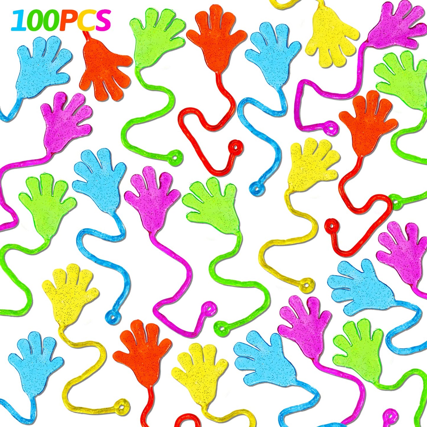 100PCS Sticky Hands Birthday Party Favors for Kids 4-8 8-12 Summer Goodie Bag Stuffers Classroom Treasure Box Toys Carnival Prizes Bulk Mini Treat Trinket Pinata Fillers End of Year Students Gifts