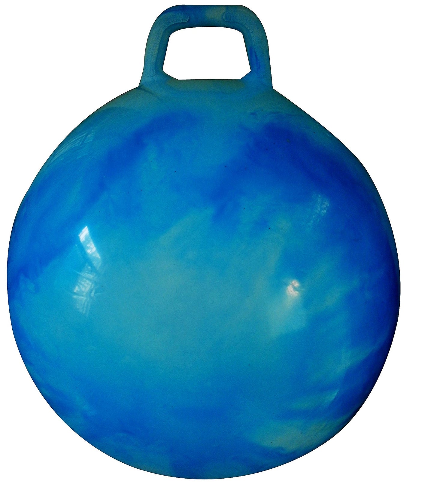 AppleRound Hippity Hoppity Hopball with Pump – Bouncy Exercise Ball with Handle for Teens & Adults, 28 Inch / 70 cm for Ages 13+, Cloud Colors (Blue)