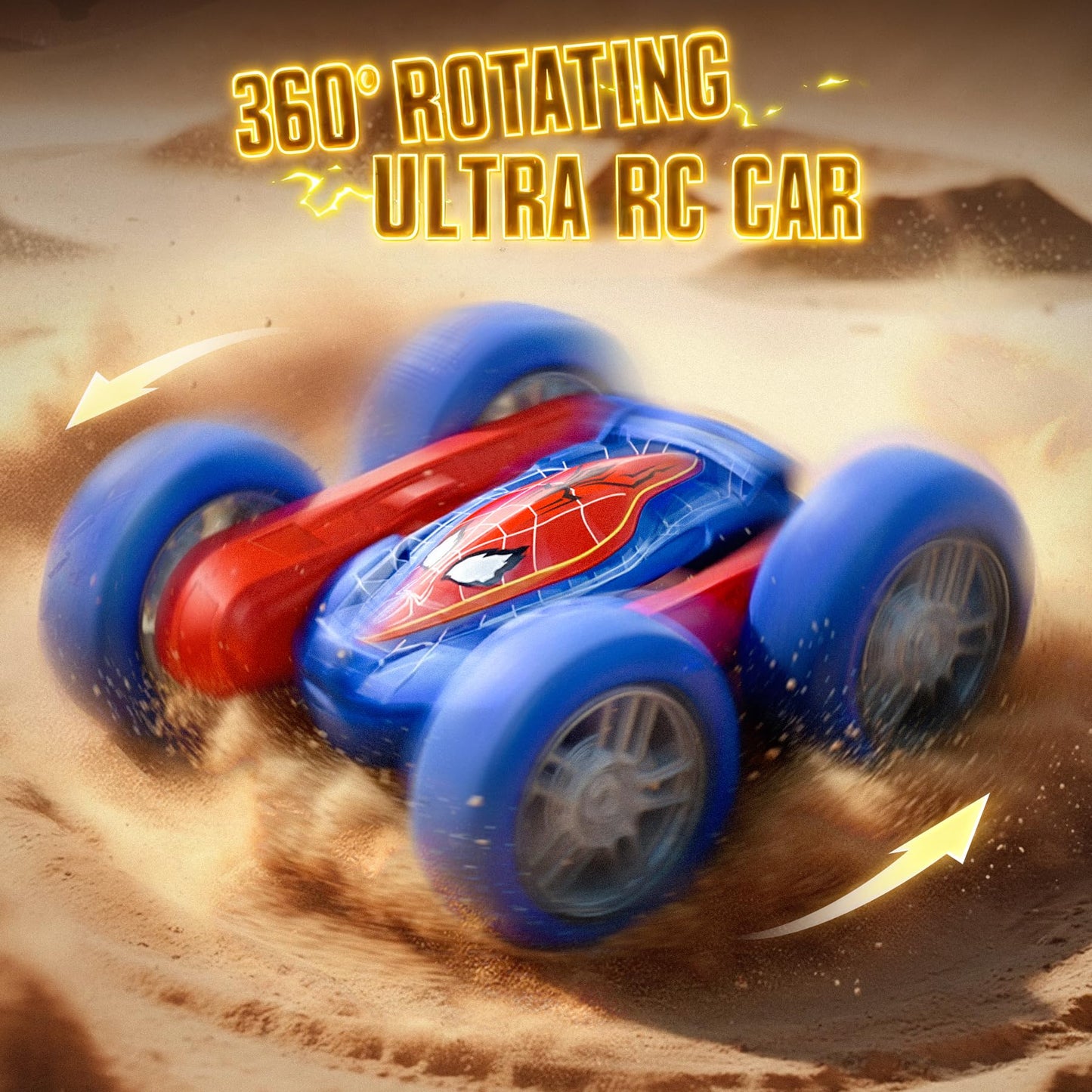 Veeniix V996 Spider Remote Control Car, RC Crawler with Double Sided 360° Flip 4WD Rechargeable Stunt Car, Indoor Outdoor Toys for Boys 4 5 6 7 8 9 10 11 12, Birthday for Kids Age 4-12