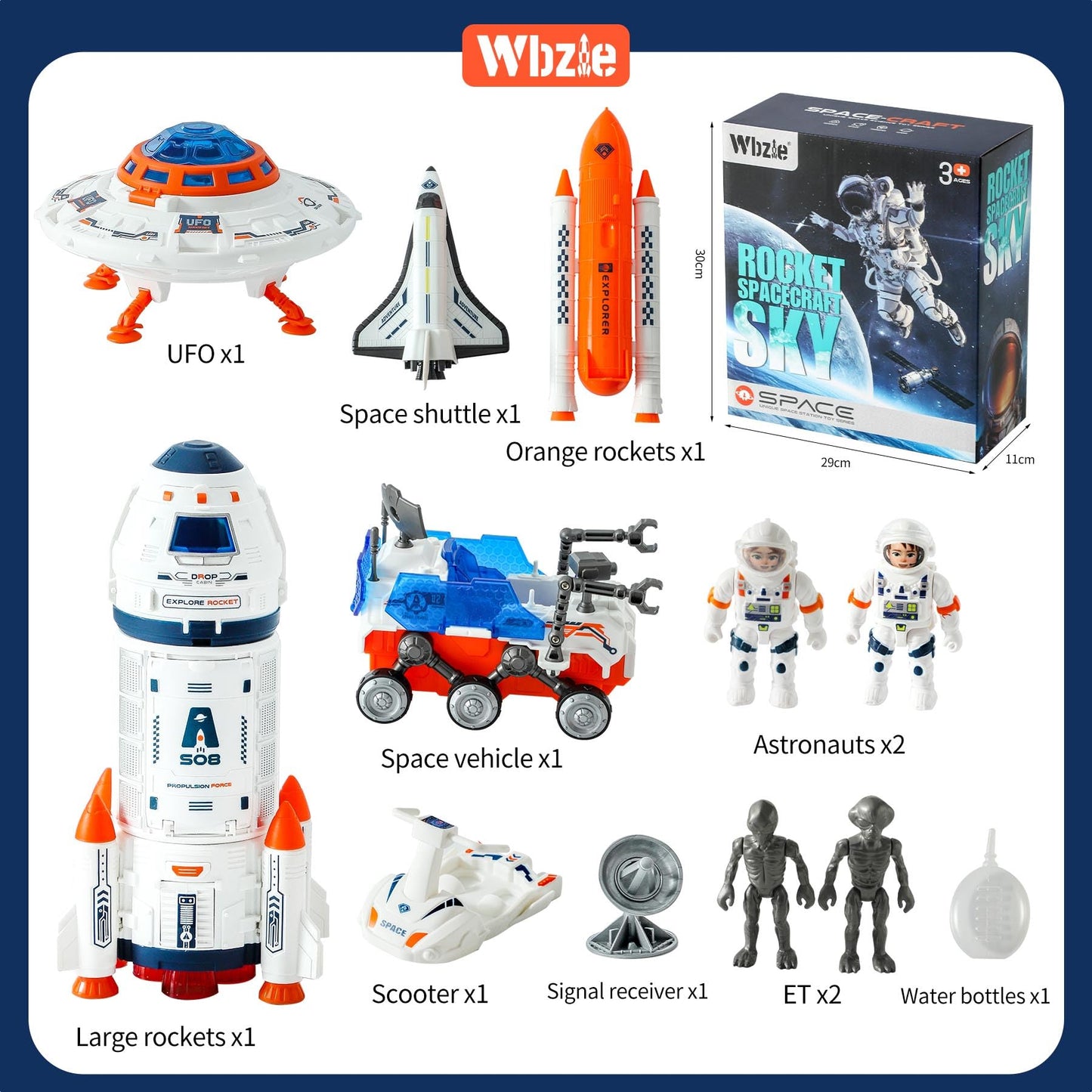 Wbzle Rockets for Kids,Best Toys for 3 Year Old Boys & 6-8 Years Old, Educational Toys for Kids Space Exploration with Rocket Launcher