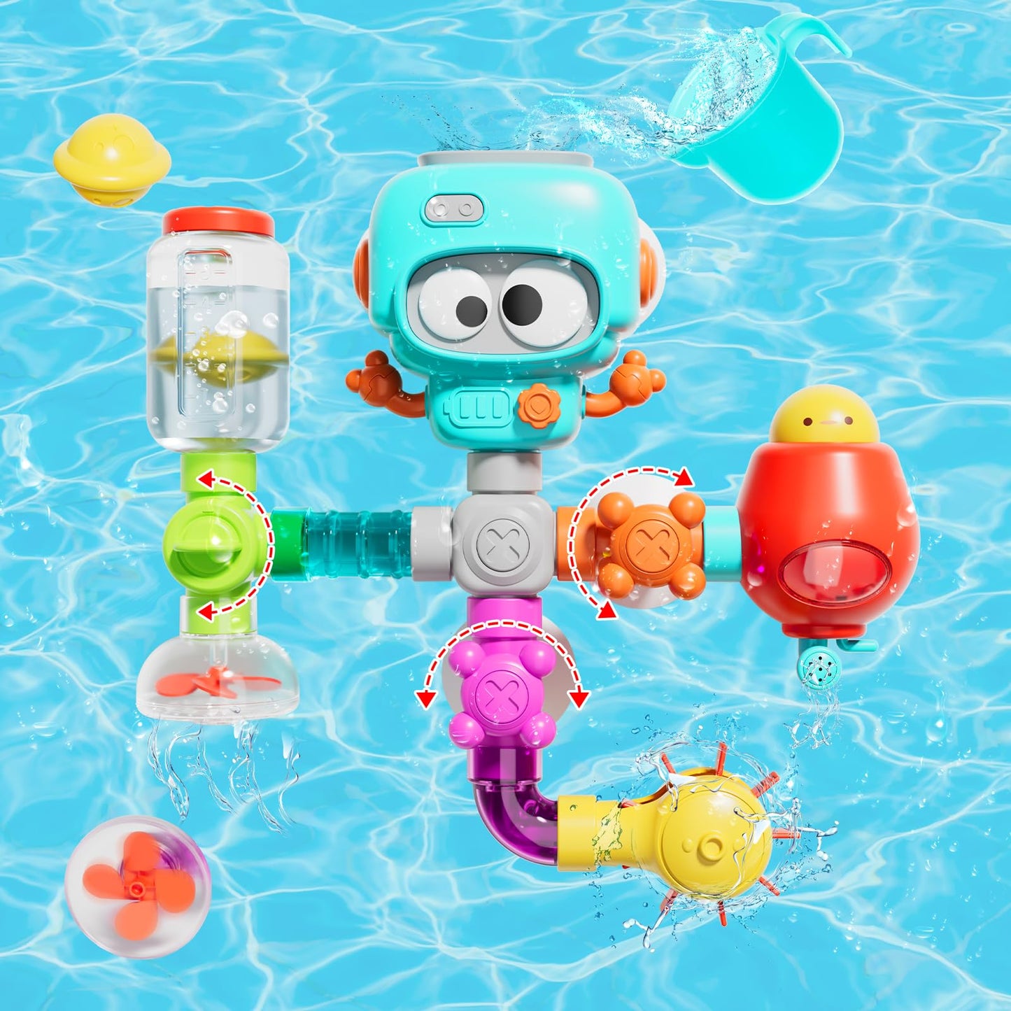 SOCBTNSO DIY Assemble Water Pipe, Bath Toys for Kids Ages 4-8, DIY Building Kit for Ages 5-7, Bathtub Time Birthday Gifts for Toddler 3 + Year Old