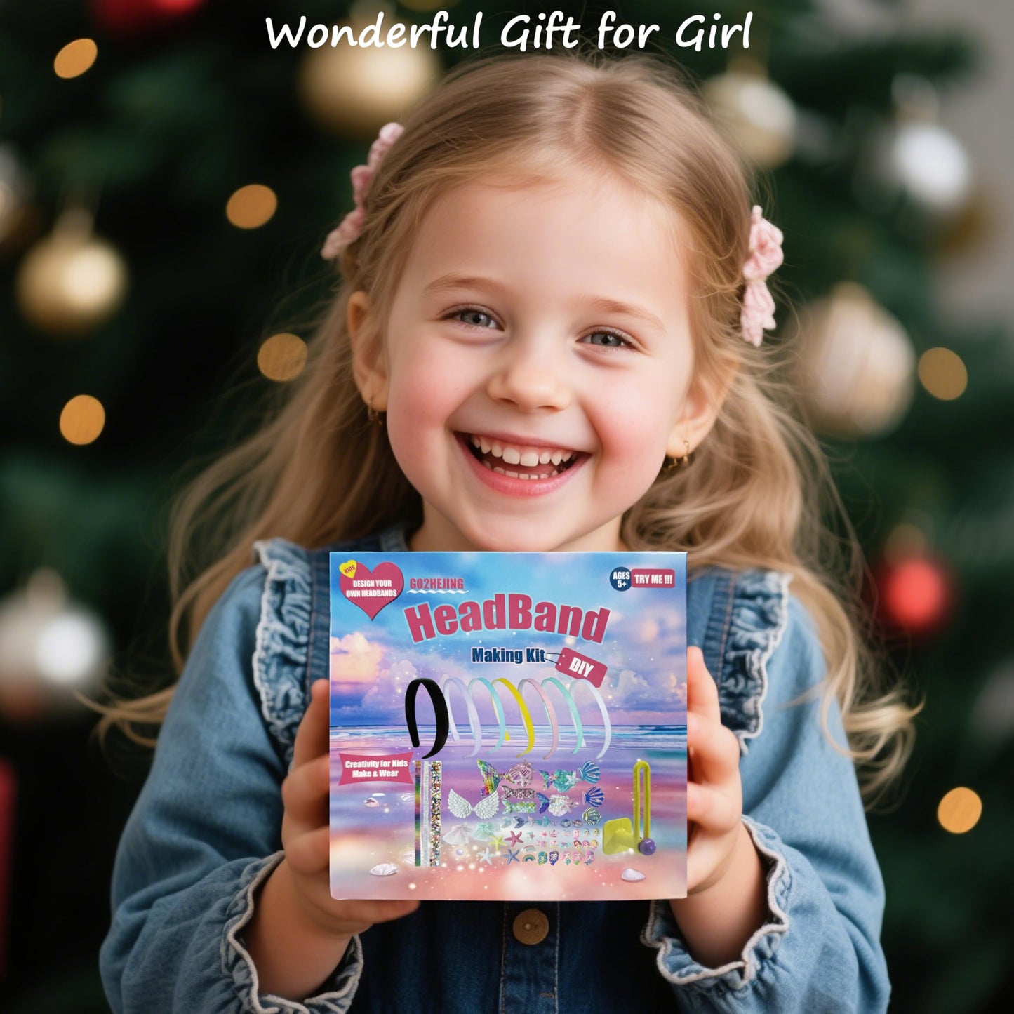 GO2HEJING Headband Making Kit for Girls - Make Your Own Fashion Headbands, Hair Accessories for Girls, DIY Arts and Crafts Gifts for Ages 6-9 Years Old