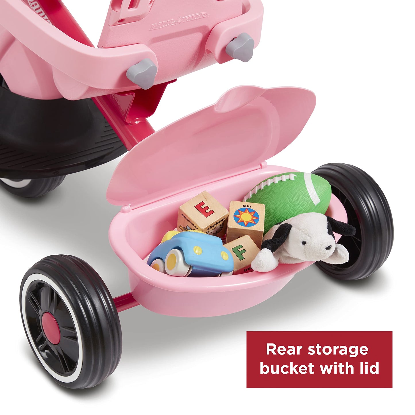 Radio Flyer 4-in-1 Pedal & Push Stroll 'N Trike, Ages 1-5, Toddler Tricycle & Stroller, High-Density Foam Tires, Parent Push Handle, UV Canopy, Removable Tray, Headrest & Seatbelt, Stroller Tricycle