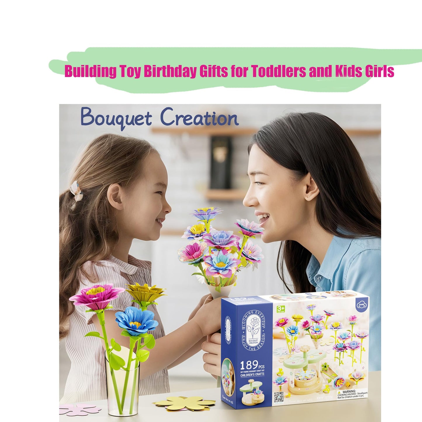Flower Bouquets Toys,DIY Craft Kits Toys for Girls-Flowers Market Toy,Build Your Flower Bouquet,Arts & Crafts for 4+ Year Teen Girl, Educational Activity Preschool,Christmas Stocking Stuffers Gifts