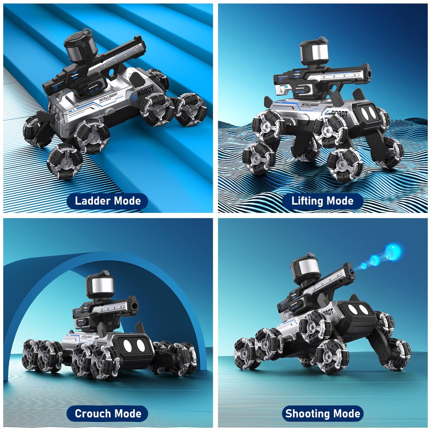 Godboat Robot Dog - Smart Toys for Kids with Music & LED Eyes, 2.4GHZ RC Car, 8-Wheel Stunt, 9+ Lifelike Actions and Water-Shooting, Age 3 4 5 6 7 8 Year Old Boys Girls Christmas & Birthday Gifts 2026