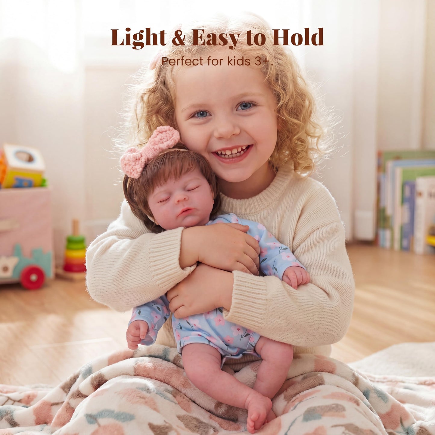 BABESIDE Reborn Baby Dolls - 17 Inch Realistic Baby Doll with Soft Cloth Body, Vinyl Head and Limbs, Lifelike Real Life Baby Dolls Girl with Accessories, Gift for Kids Ages 3+