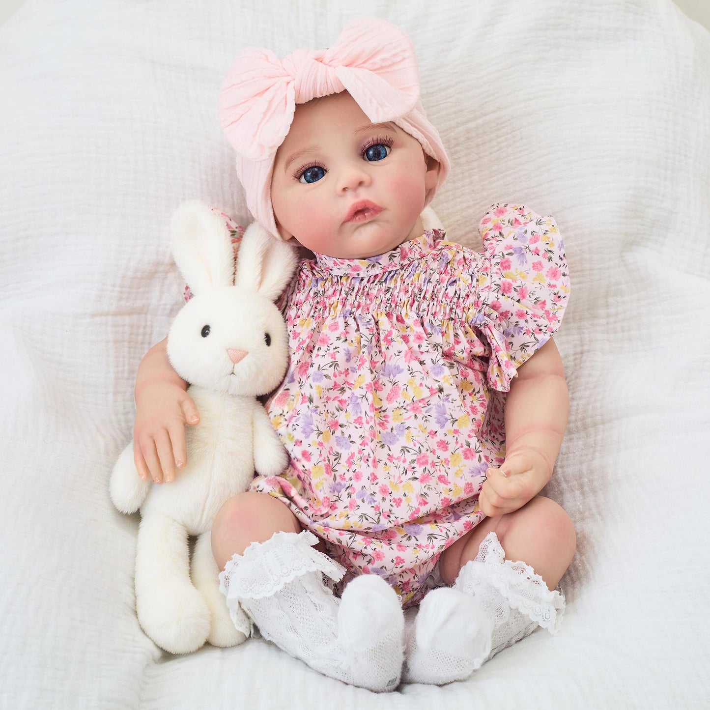 FOCKOF Realistic Reborn Baby Dolls - 18 Inch Real Life Baby Doll Girl Lifelike with Accessories for 3+ Years Old (Pink)