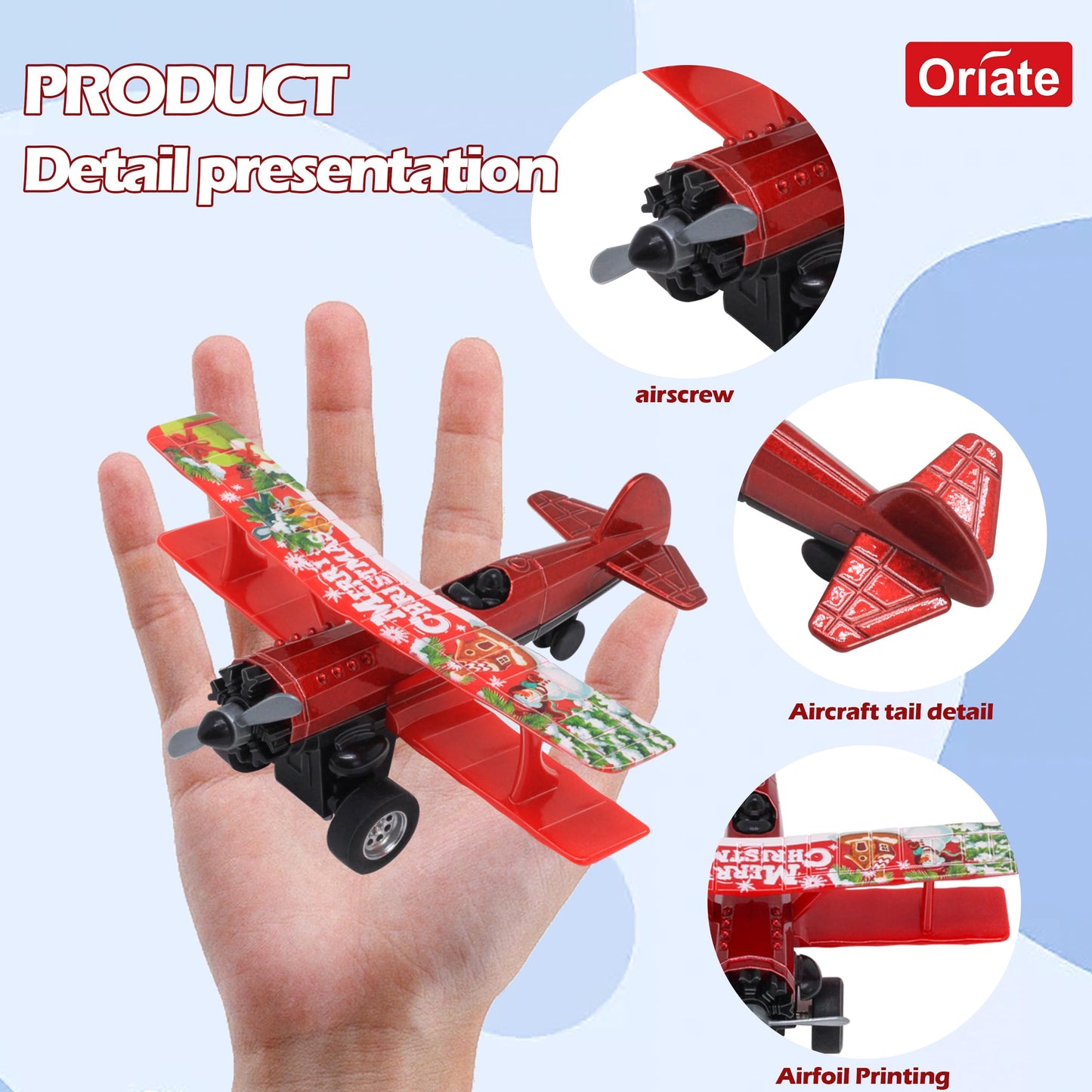 Oriate 3 Pack Die-Cast Pull Back Toy Airplane Set, Aircraft Model Toy Airplanes, Party Favor Gifts, Christmas, Halloween, Easter, Birthday, for Boy and Girl 3 Years Old and Up