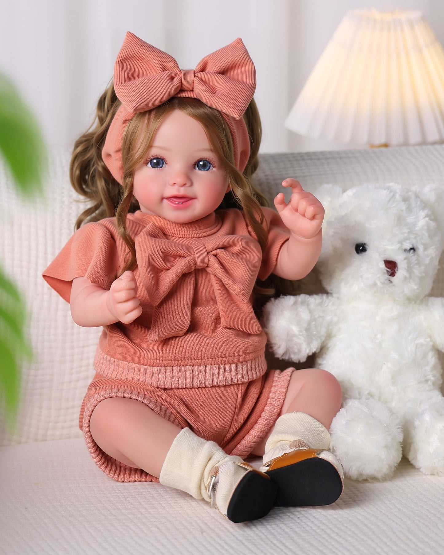 BABESIDE Reborn Baby Dolls, 20Inch Soft Cloth Body Realistic Baby Doll w/Rooted Hair and Open Eye Reborn Doll for Girls Real Life Baby Dolls Perfect for Kids Ages 3+, Playtime and Collection