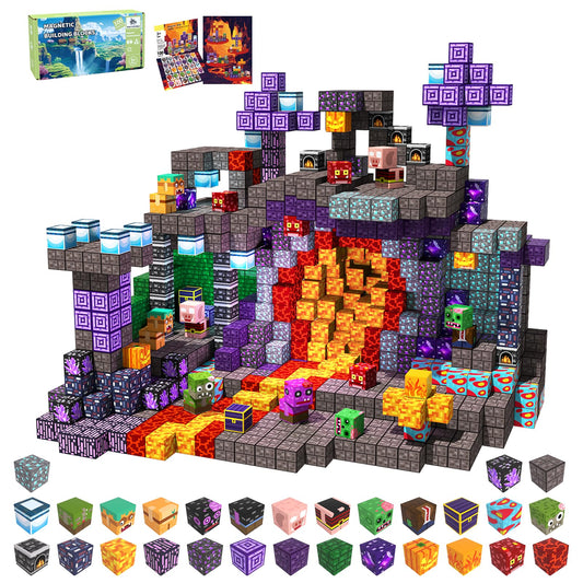 SSAWER 100 PCS Magnetic Blocks - Magnetic Building Blocks Toys for Kids, Stacking Magnets for Kids, STEM Sensory Toys, Christmas Birthday Gifts for Boys and Girls Ages 3+ Years Old