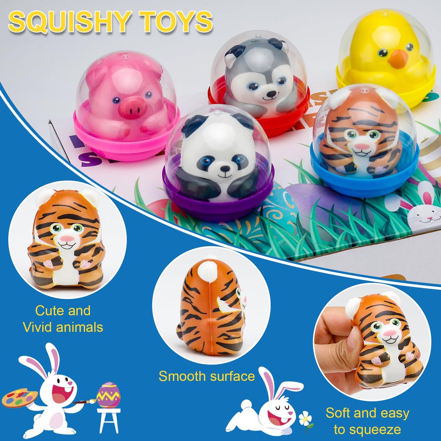 30 Packs Party Favors Slow Rising Animals with Capsules,Goodie Bag Stuffers,Birthday Gifts,Treasure Box Toys, Kids Classroom Prizes,Claw Machine Toys,Mini Animal Toys,Stress Relief Squishy toys
