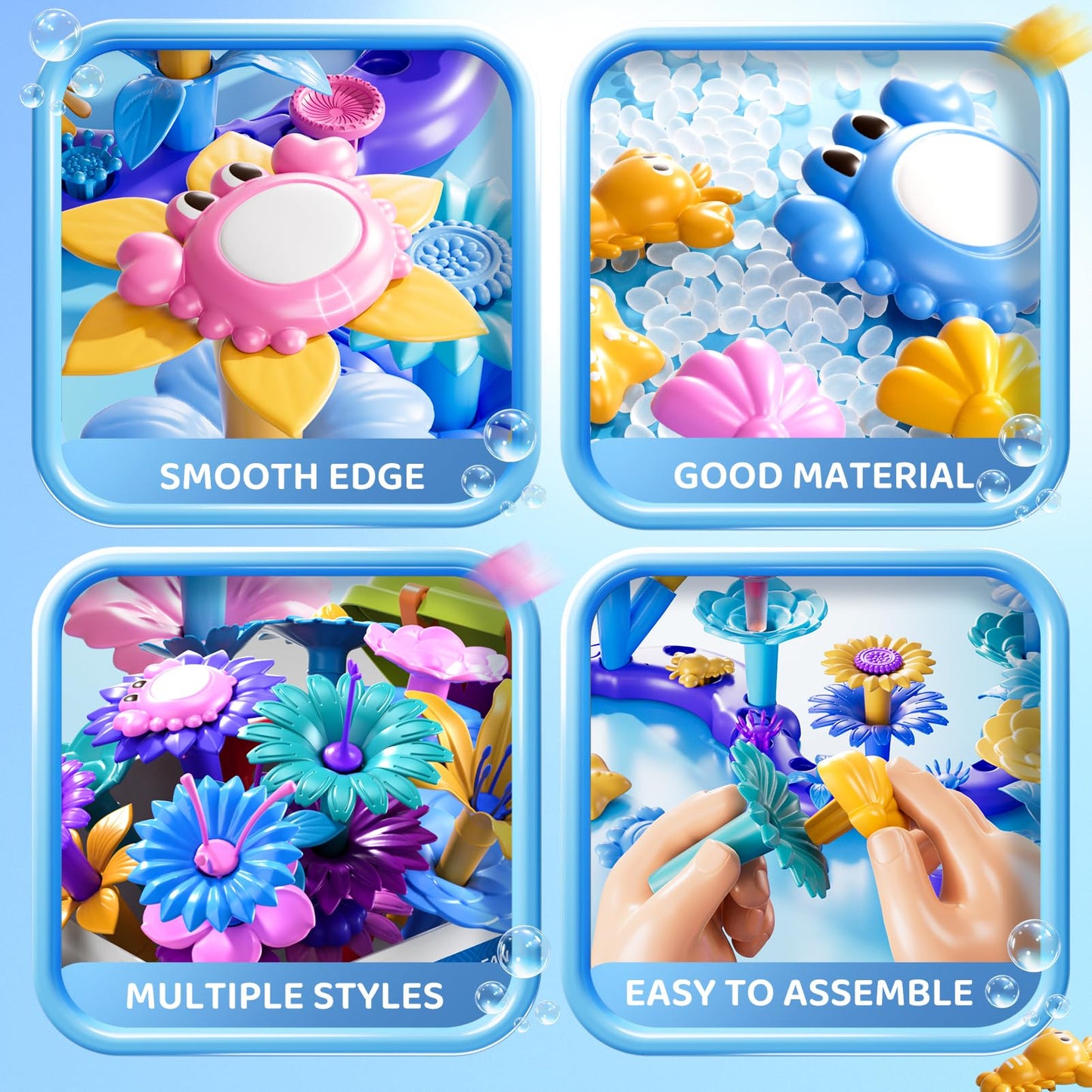 LILYBUDS 97 Pcs 3 Year Old Girl Gifts,Flower Garden Building Toy Set Toddlers Toys Gifts Best Educational Learning Fine DIY Crafts Stem Construction Stacking Kit,for 3 4 5 6 7 Year Kids Birthday