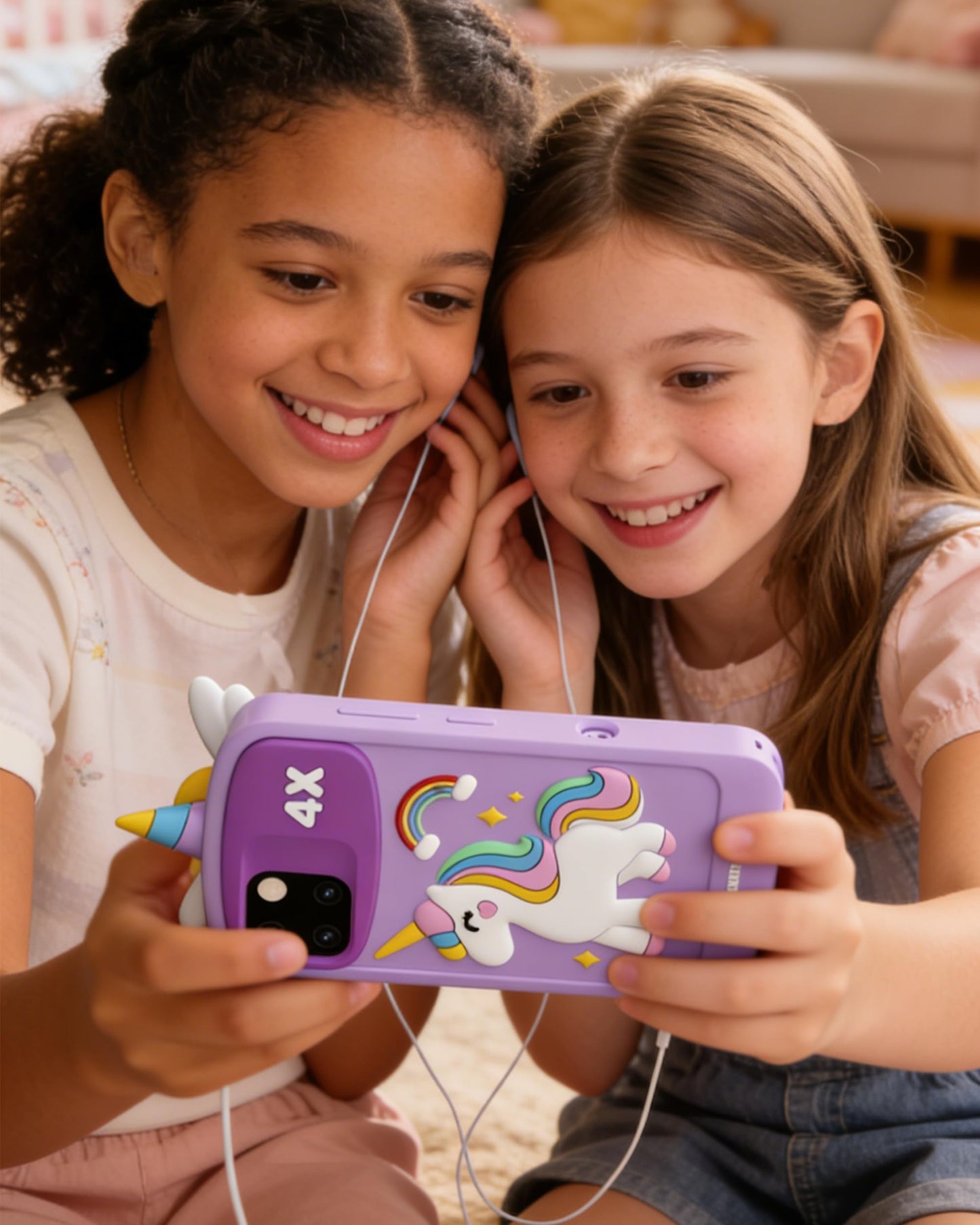Kids Smart Phone with 32GB Card, 4.0" HD Touchscreen Toy Phone for Girls & Boys Age 3-12, Toddler Learning Play Cell Phone with Dual Camera, 28 Games, MP3 Player, 3D Hologram, Christmas Birthday Gift