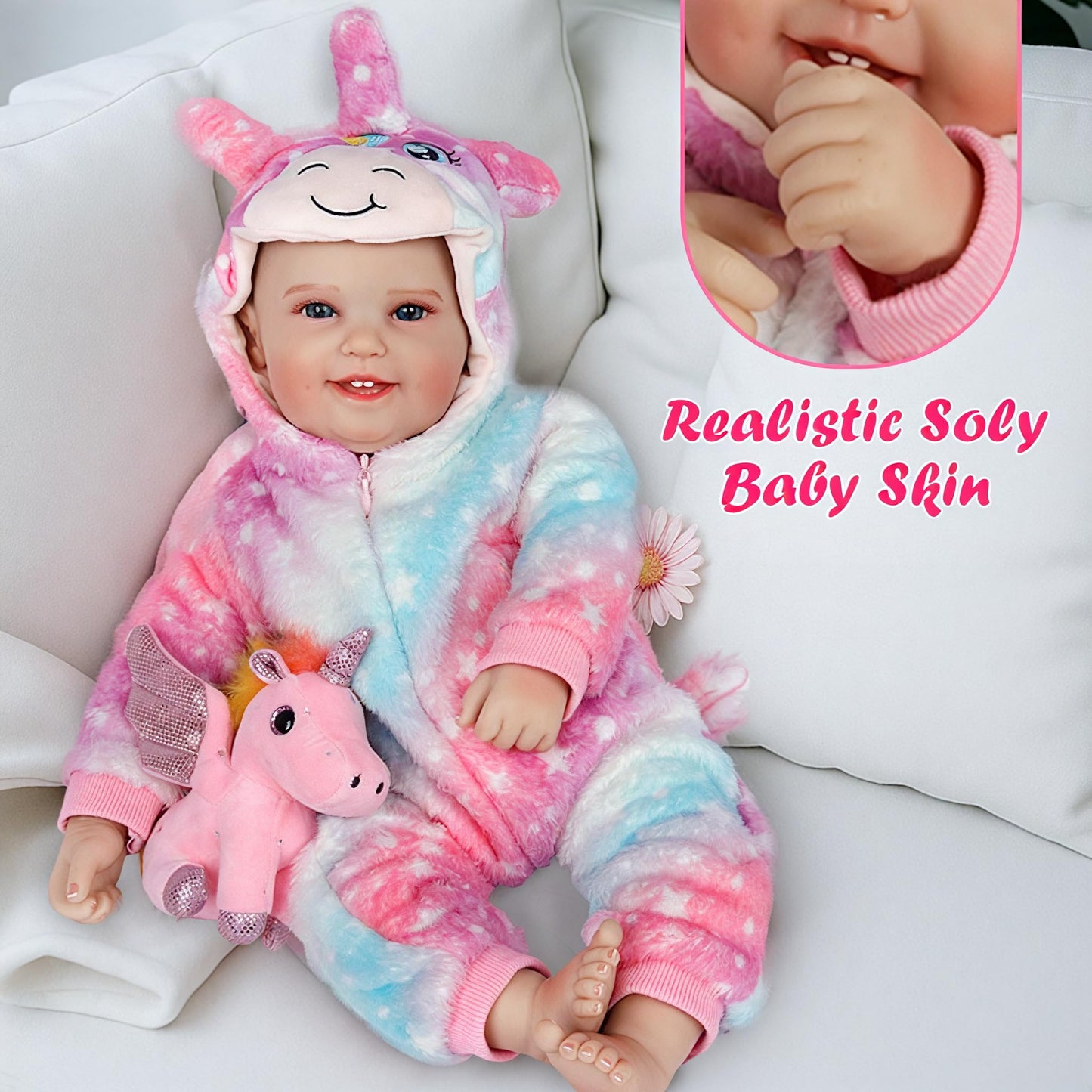 KidCuddz Realistic Reborn Baby Dolls - 18 Inch Soft Cloth Body Real Life Doll, Lifelike Newborn Baby Doll for Girls 3+ Years with Accessories